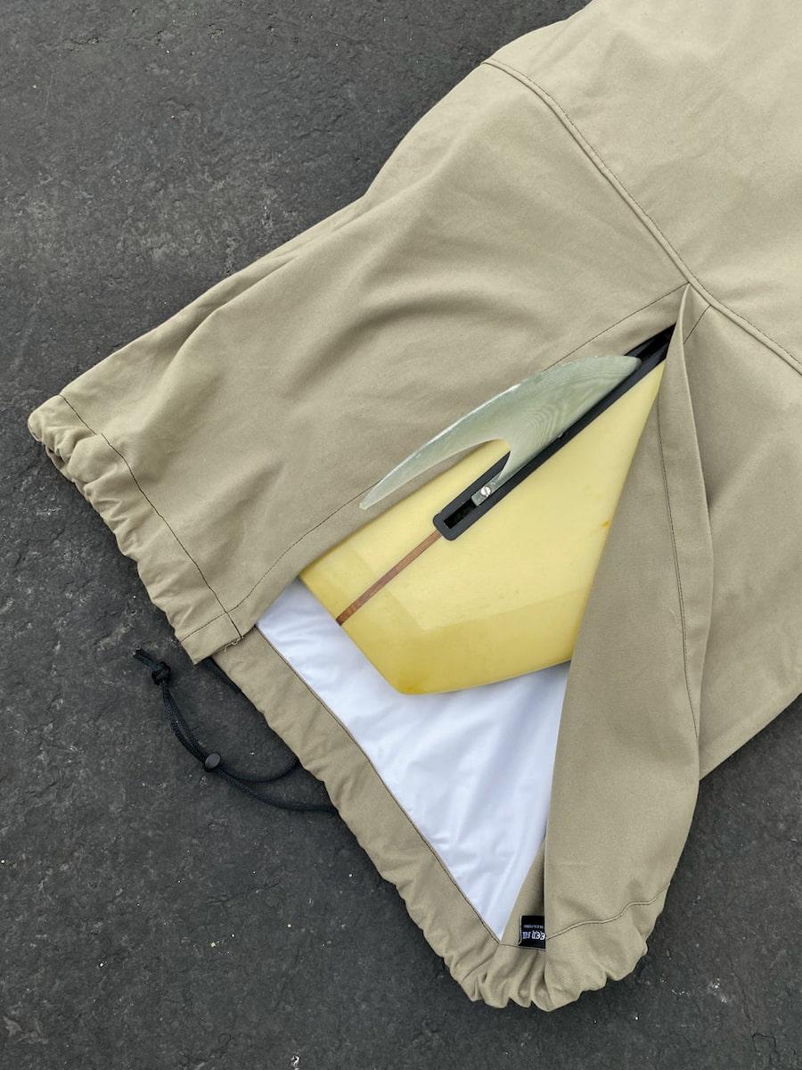 Green Fuz Army Log Board Bag open