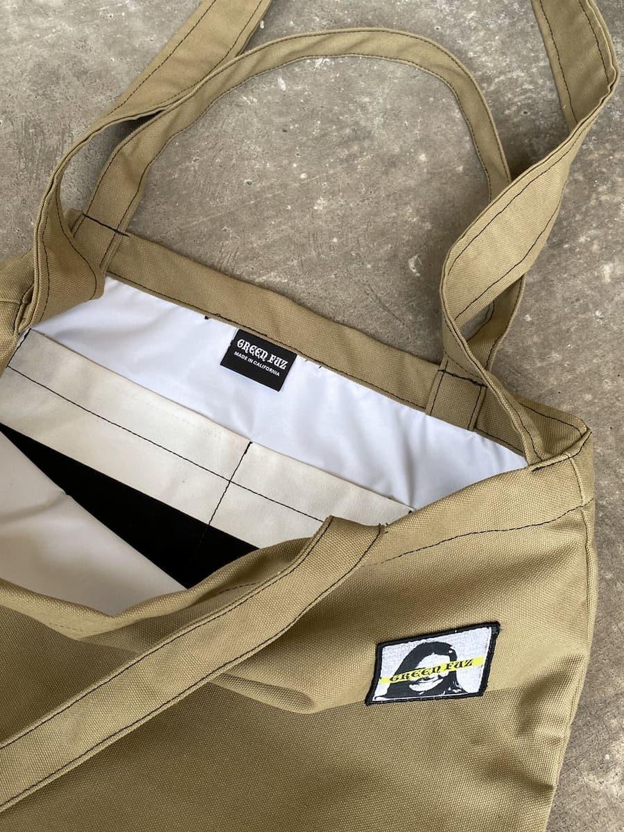 Green Fuz Beach City Bag - Natural liner