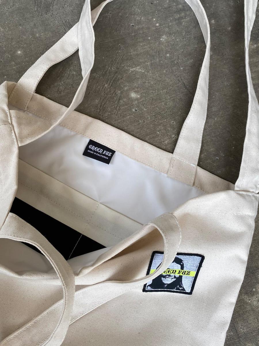 Green Fuz Beach City Bag - Natural liner