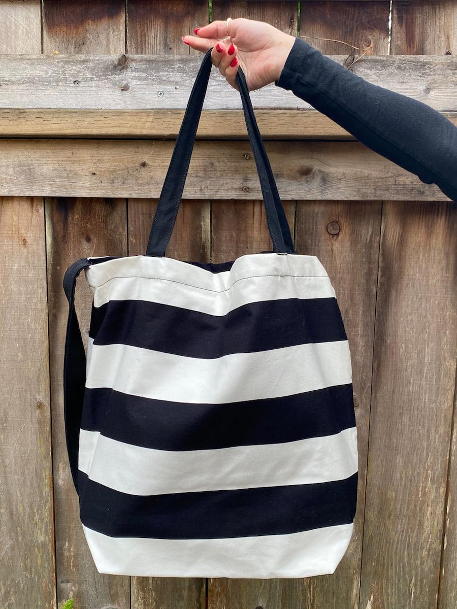 Green Fuz Beach City Bag - Stripes back