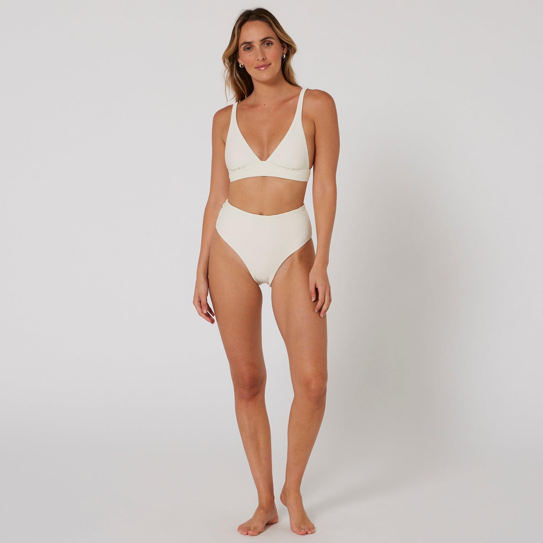 Hyams-Rib Retro Hi Pant - Coconut