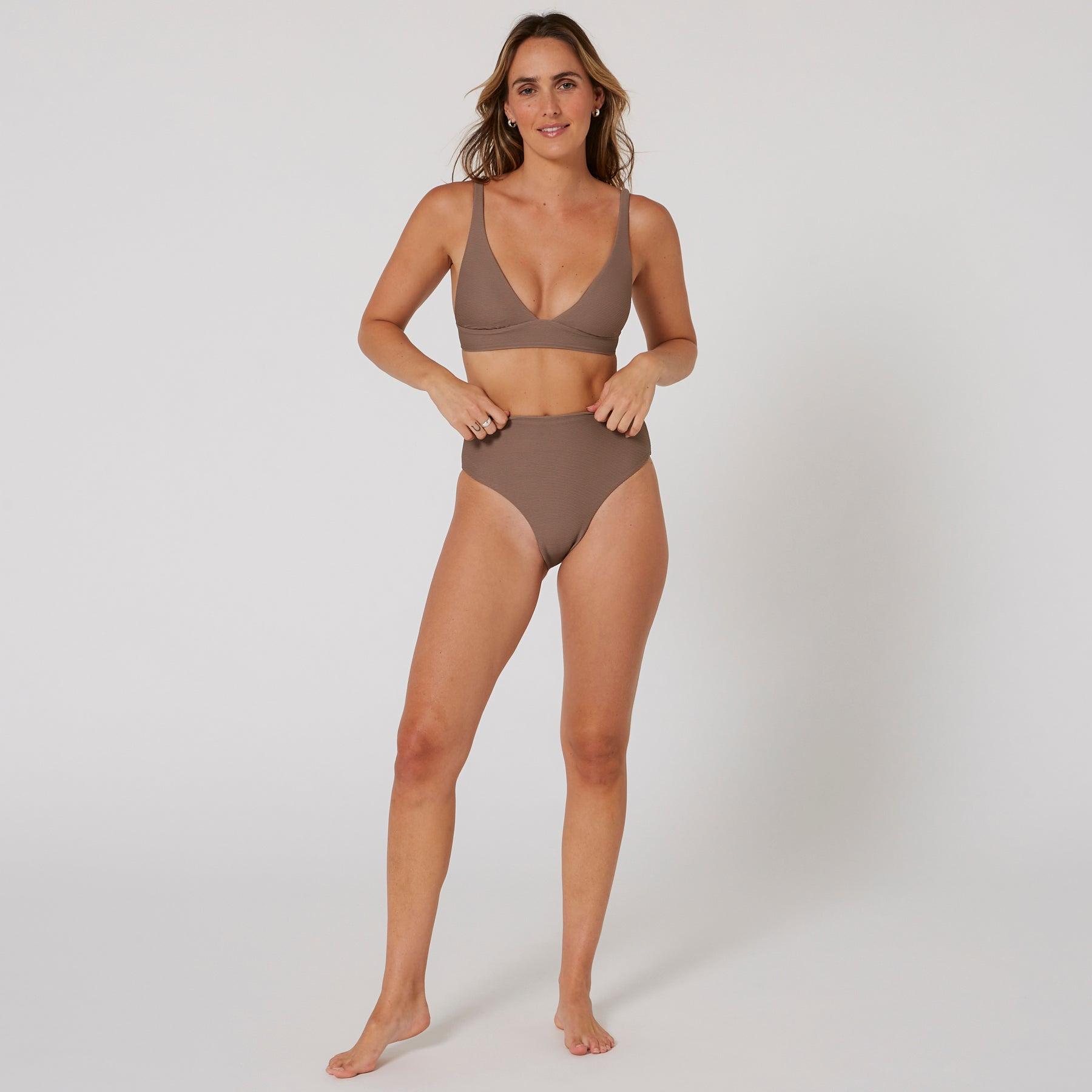 Hyams-Rib Retro Hi Pant - Mocha