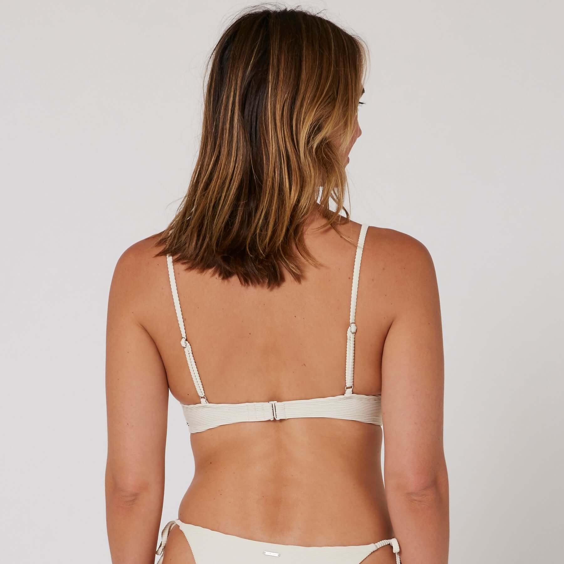 Hyams-Rib Tie Front Top - Coconut