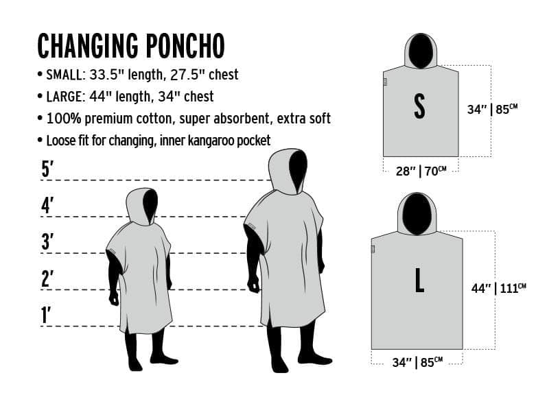 LEUS Poncho size chart