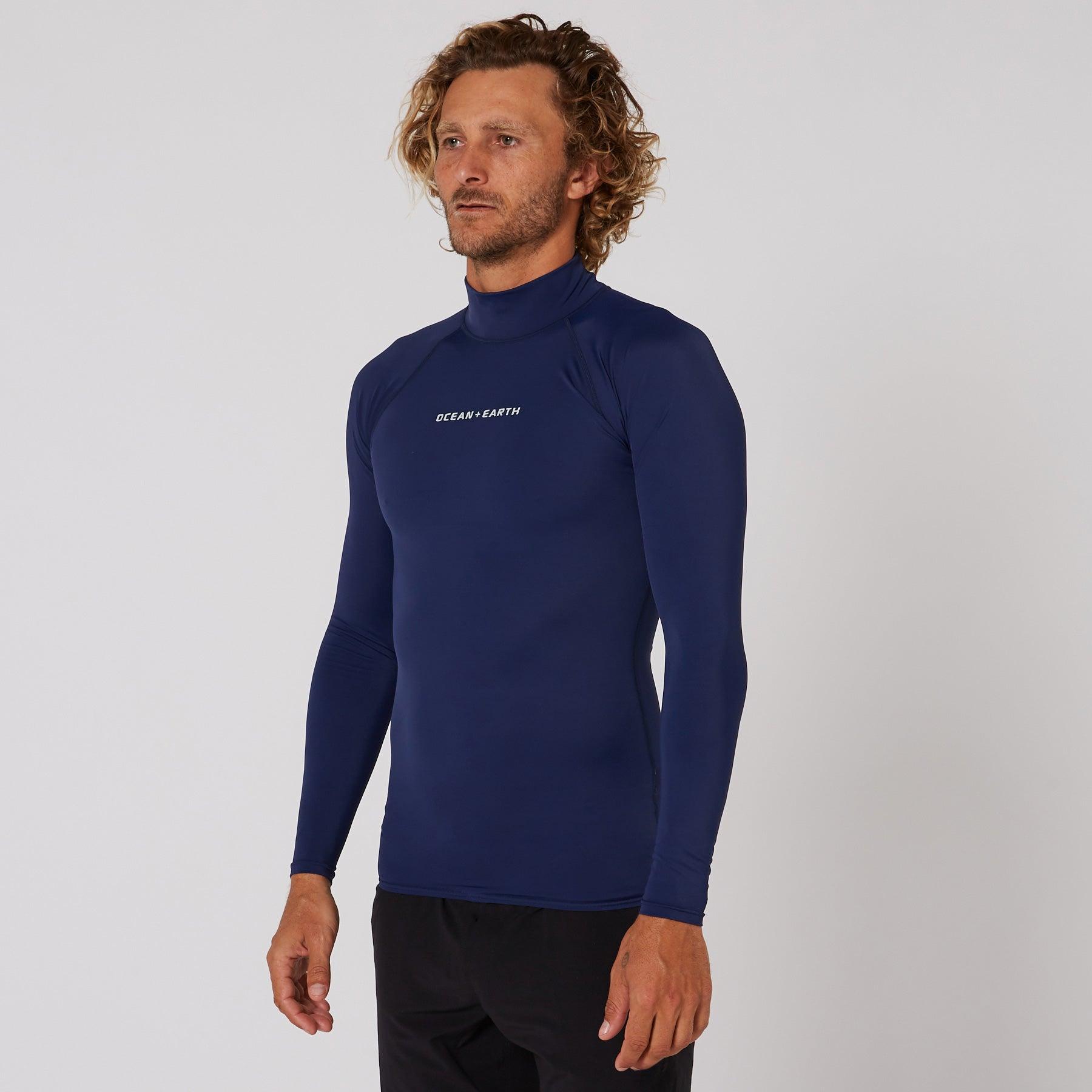 Mens Script Rash Long Sleeve Rash Shirt - Midnight