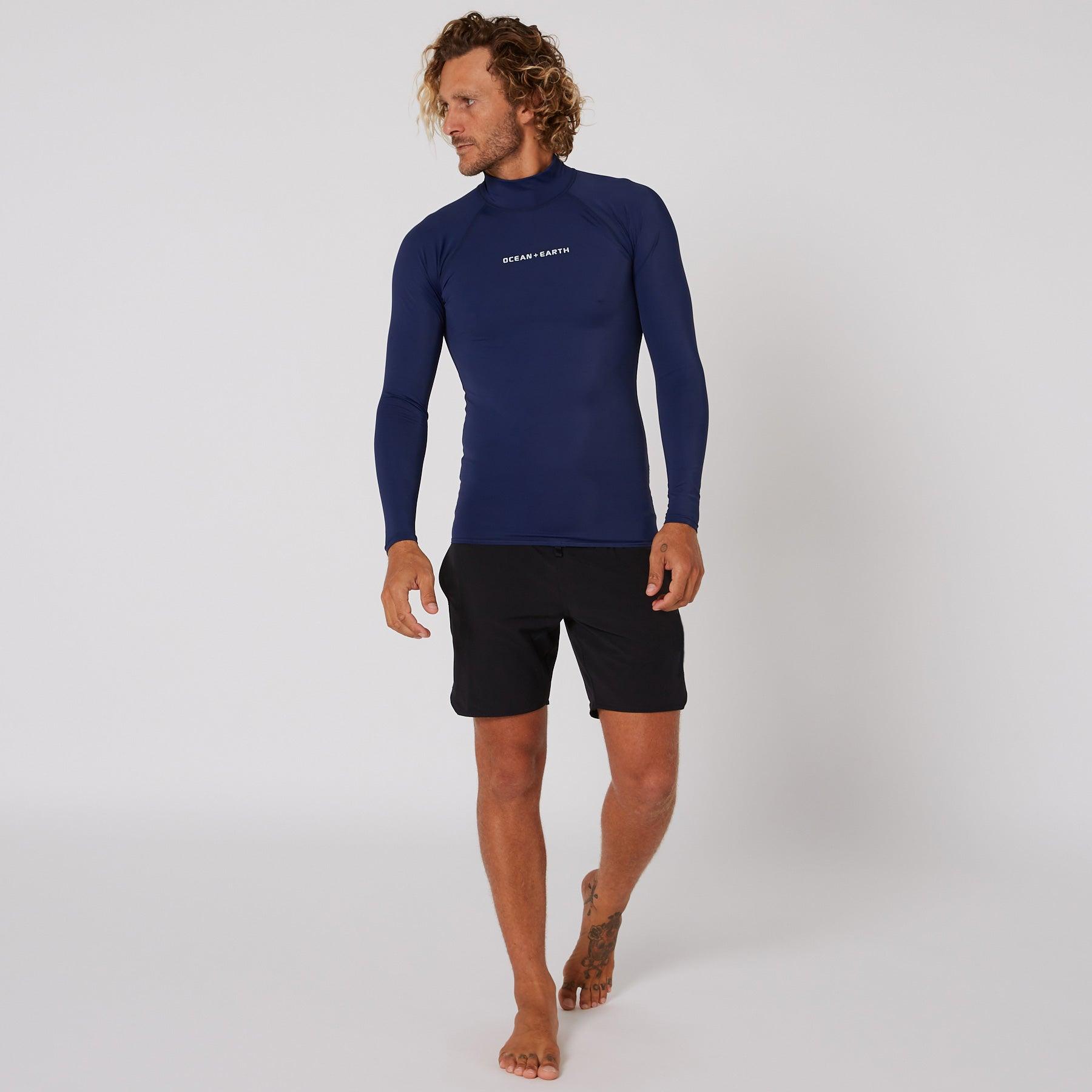 Mens Script Rash Long Sleeve Rash Shirt - Midnight