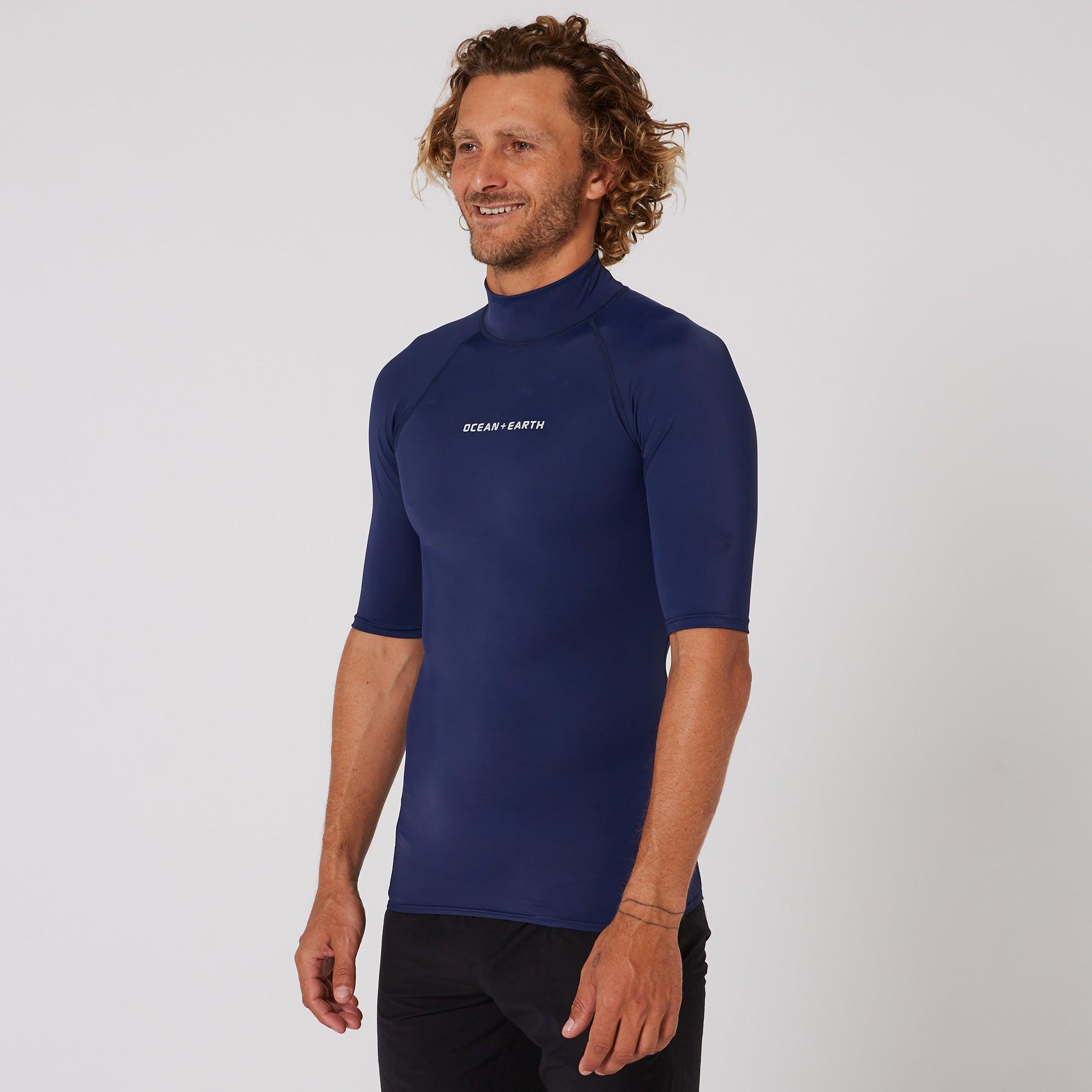 Mens Script Short Sleeve Rash Shirt - Midnight Ink
