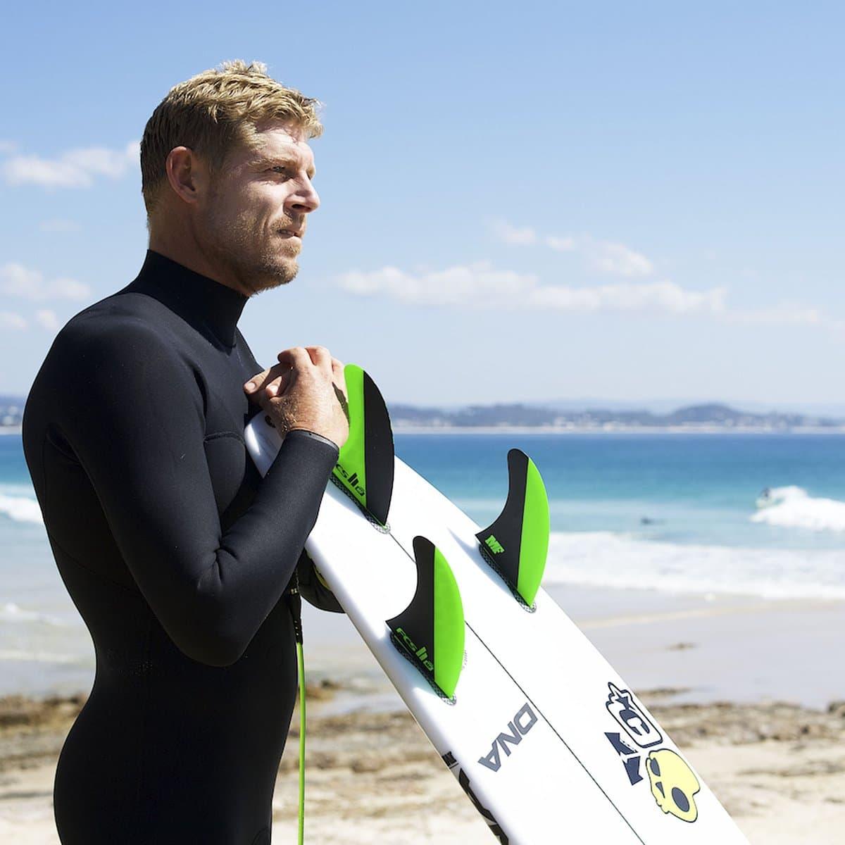 Buy the FCS Mick Fanning PC Tri-Green L Fins Online Now | Boardcave