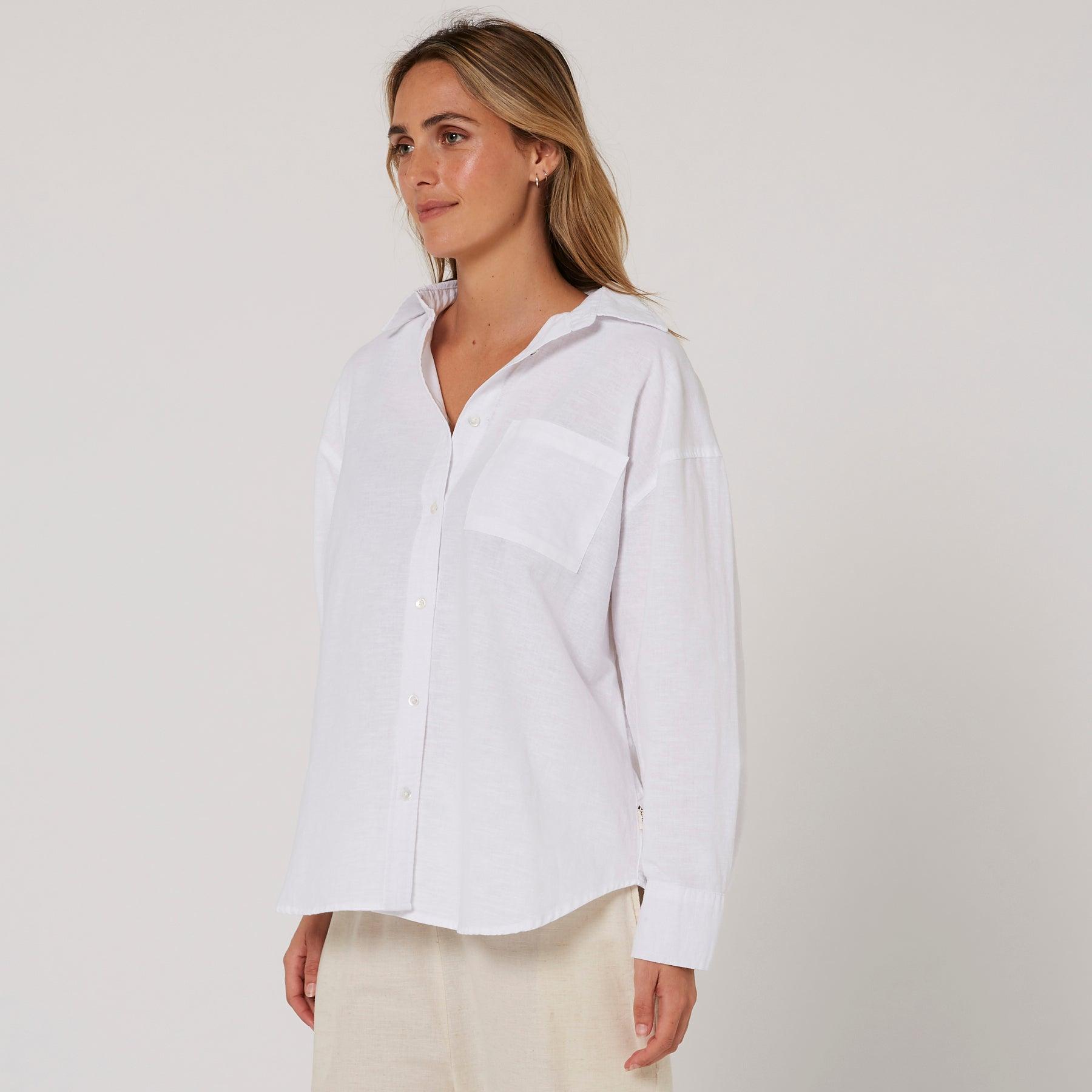 Nova Relaxed LS Shirt - White
