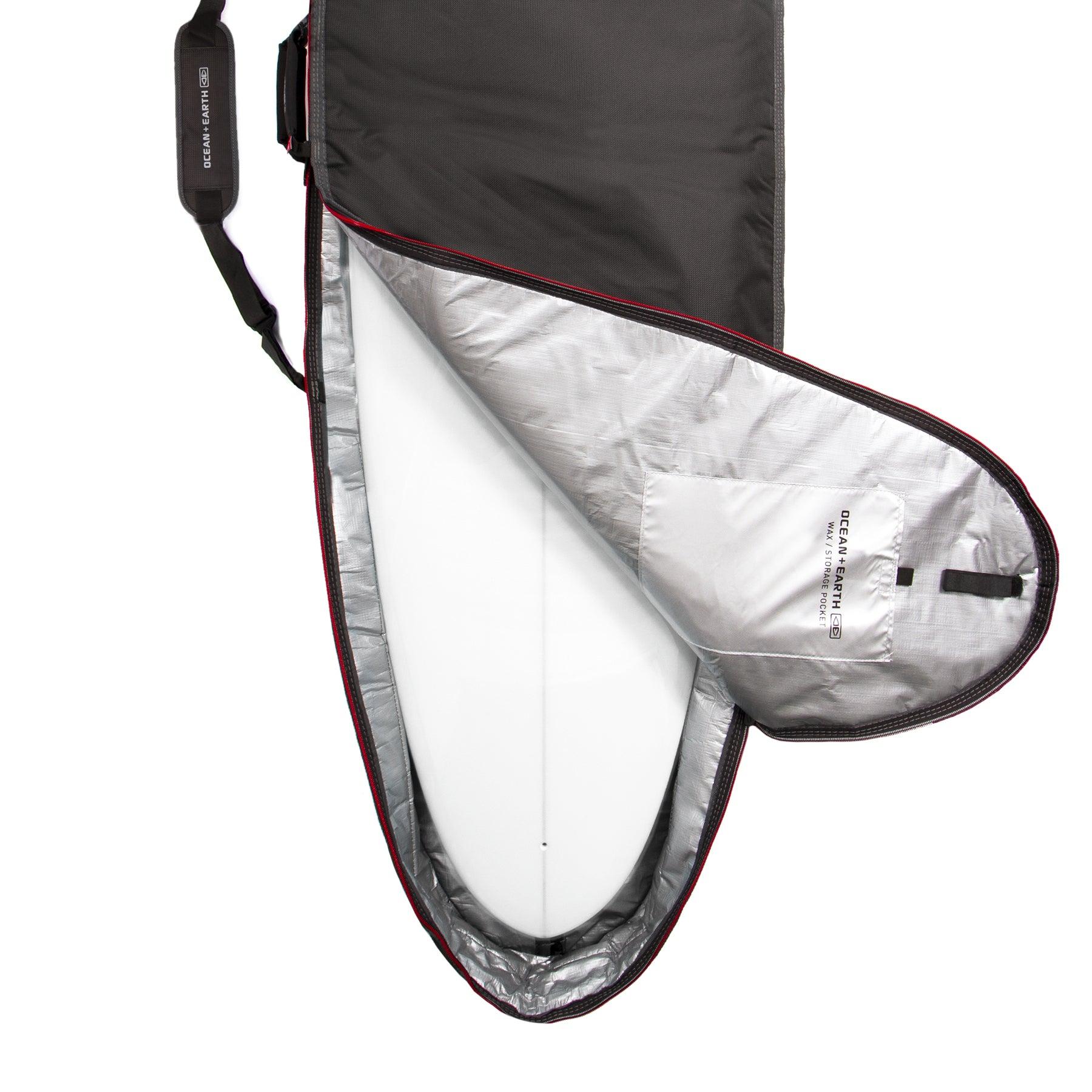 Ocean and Earth Compact Day Longboard Cover - Black/Red