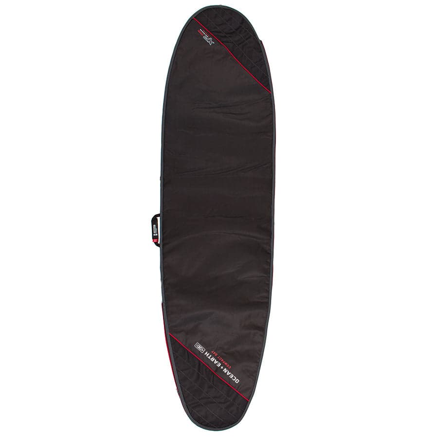 Ocean and Earth Compact Day Longboard Cover - Black/Red