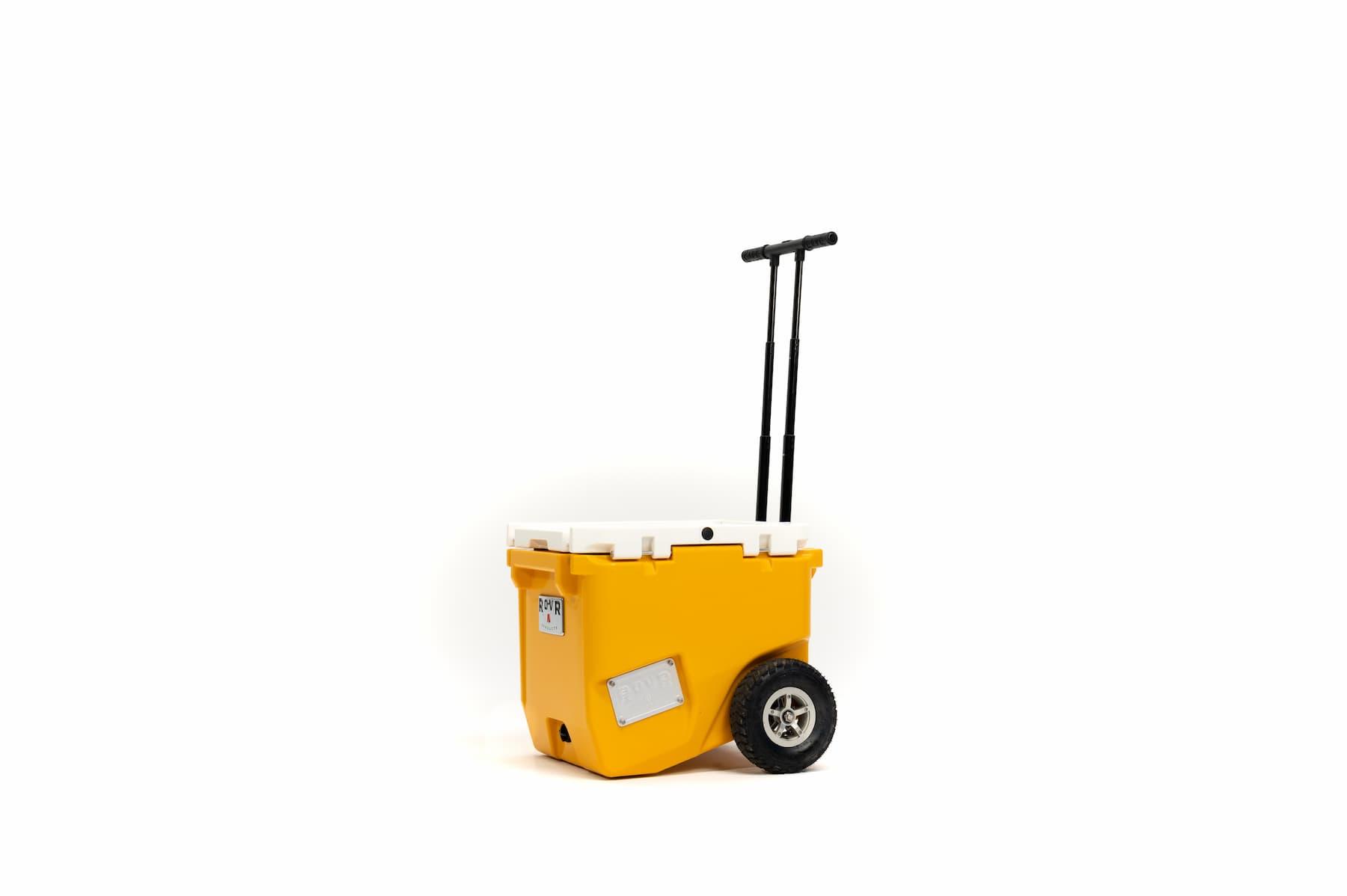 ROVR RollR 45 Cooler - Magic Hour side view with handle extended