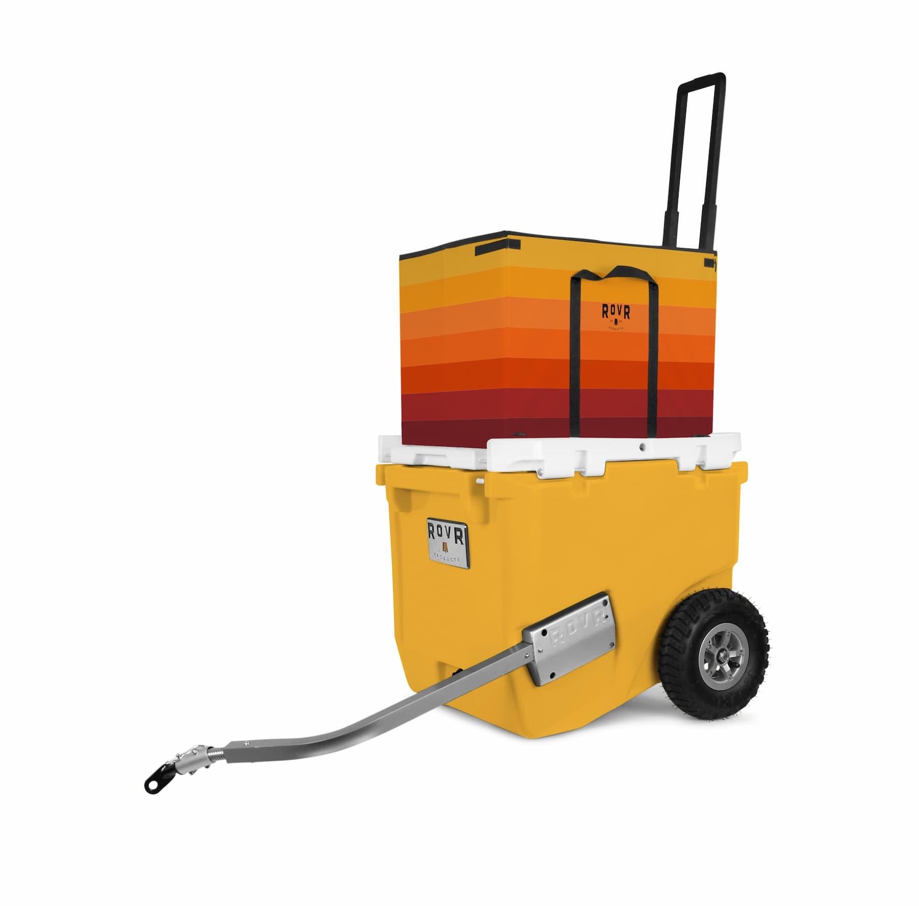 ROVR RollR 45 Cooler - Magic Hour with bag and bike arm