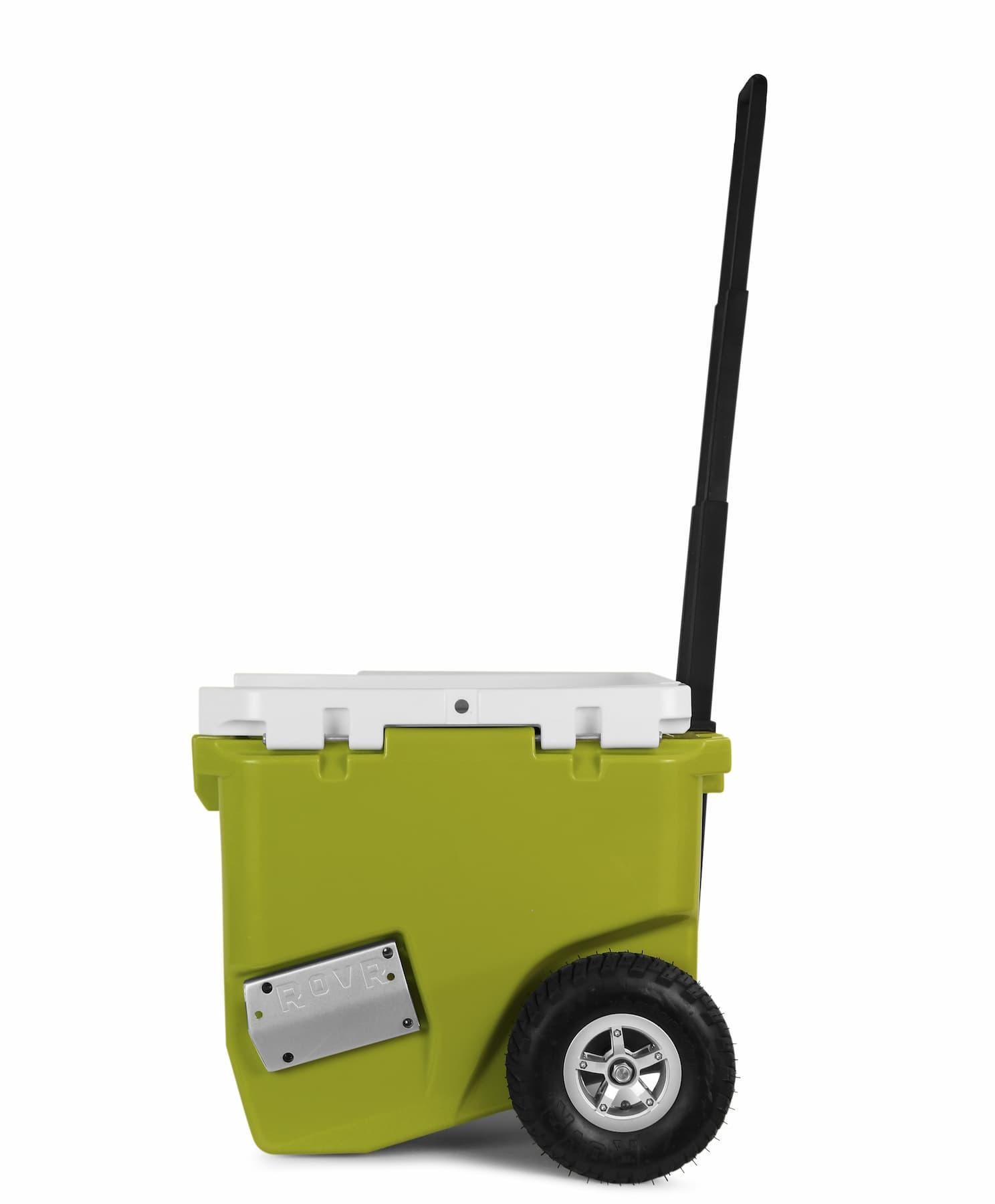 ROVR RollR 45 Cooler - Moss left side with handle extended