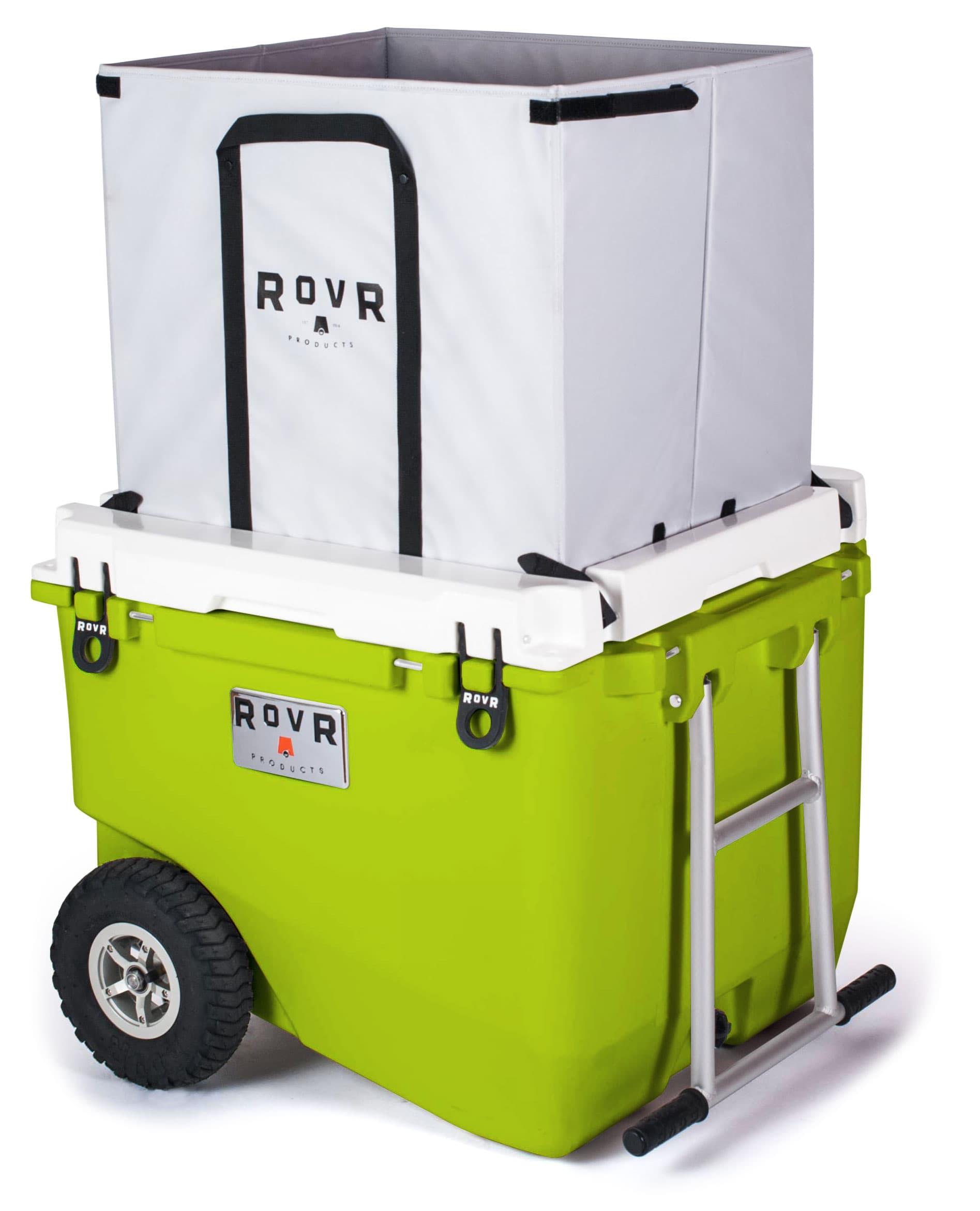 ROVR RollR 80 Cooler - Moss with bag angle
