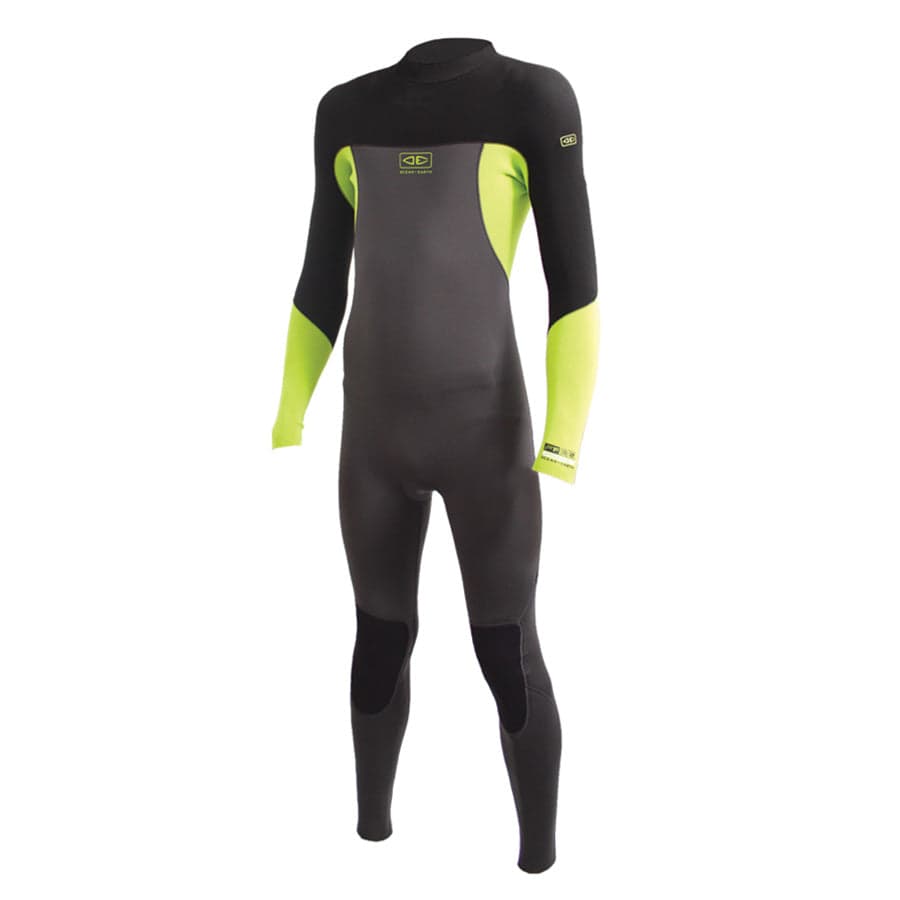 Boys Free Flex Back Zip Steamer 3/2mm - Lime