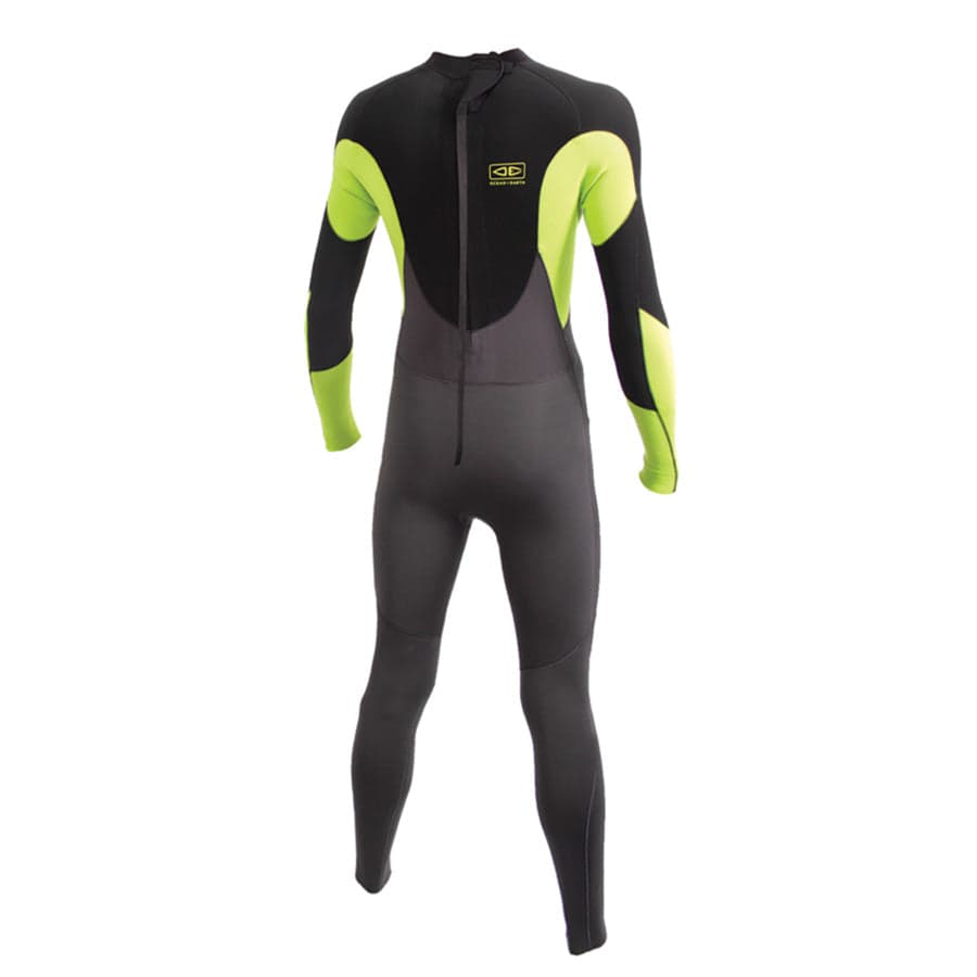 Boys Free Flex Back Zip Steamer 3/2mm - Lime