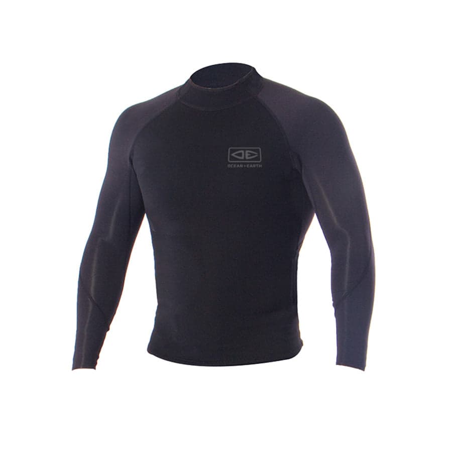 Ocean and Earth Double Black Long Sleeve Vest - 1.5mm