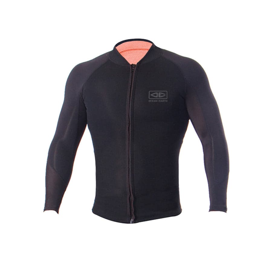 Ocean and Earth Double Black Long Sleeve Zip Paddle Vest - 1.5mm