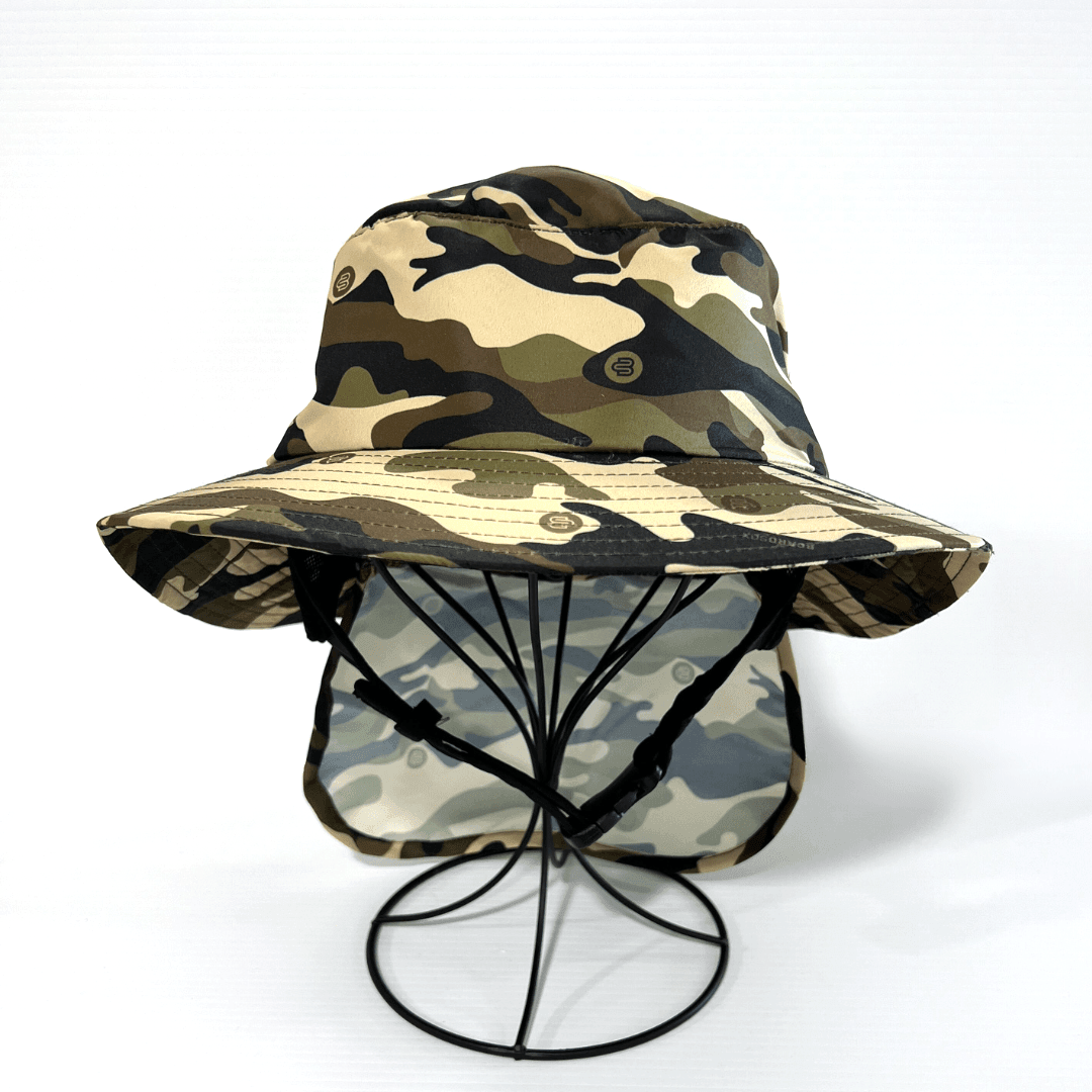 Front view of camo surf hat