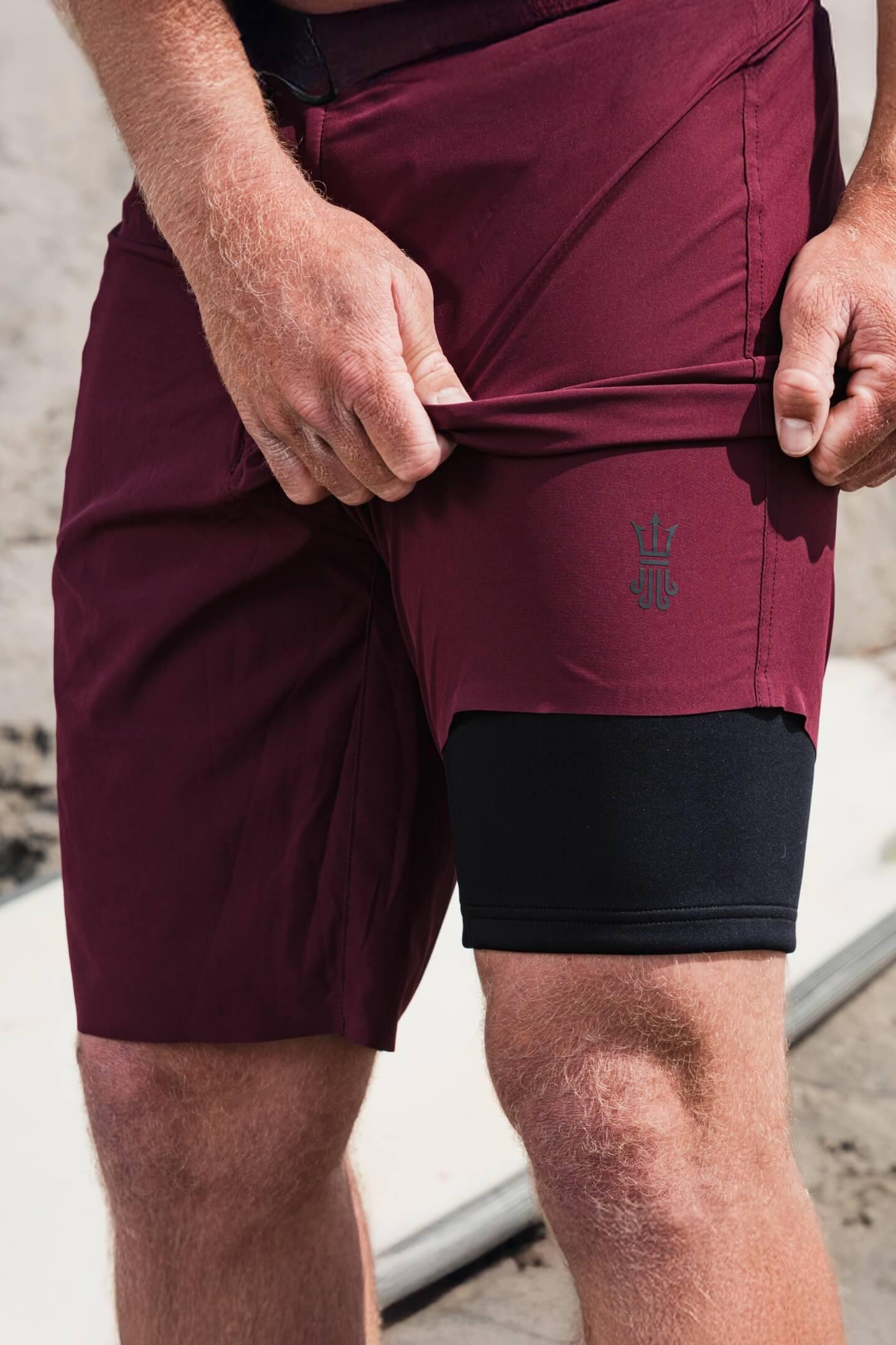 Wetsuit Lined Boardshorts Mariner Maroon Mens Drifties