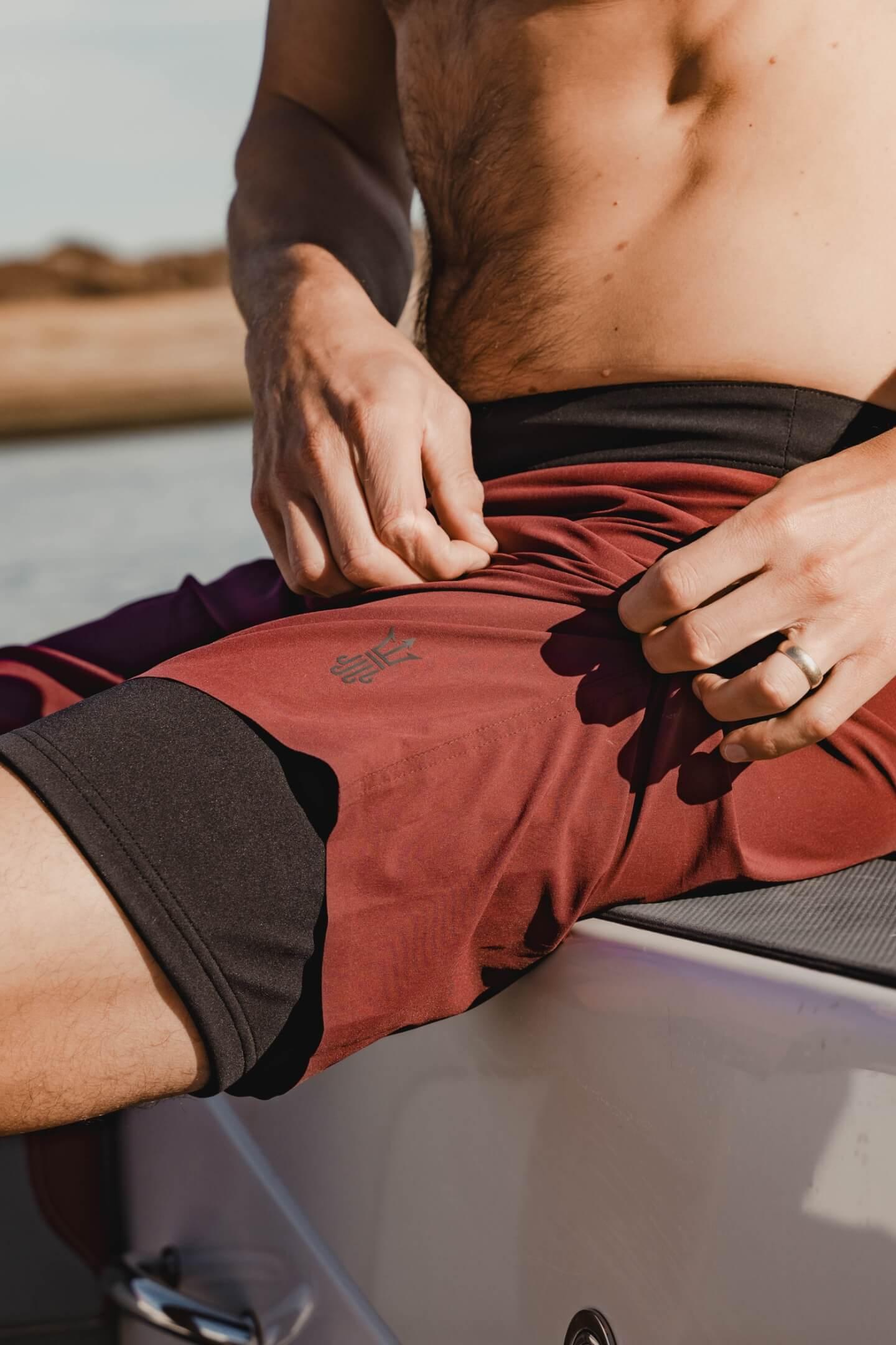 Wetsuit Lined Boardshorts Mariner Maroon Mens Drifties