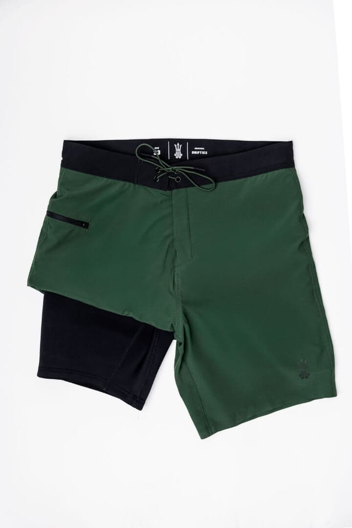 Wetsuit Lined Boardshorts Torrey Pine Green Mens Drifties