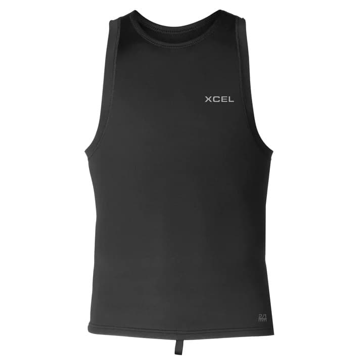MENS AXIS 2/1MM VEST - BLK W/SIL ASH LOGO