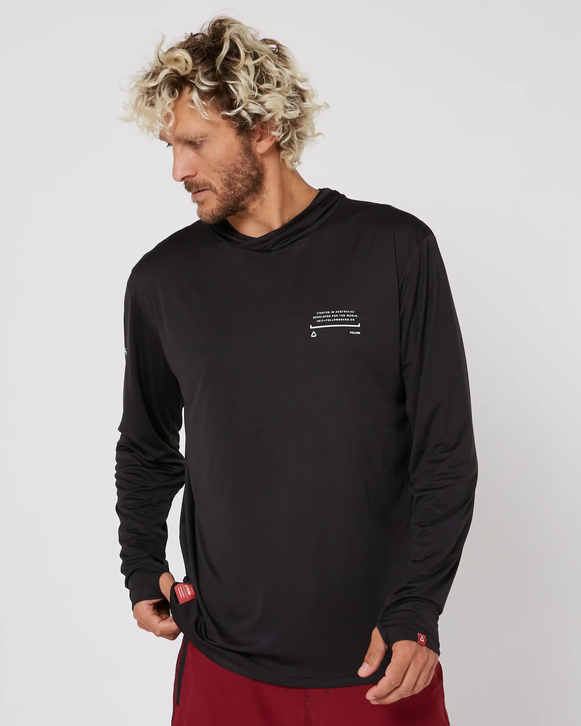 Follow Live Daily Sun Hood L/S - Black
