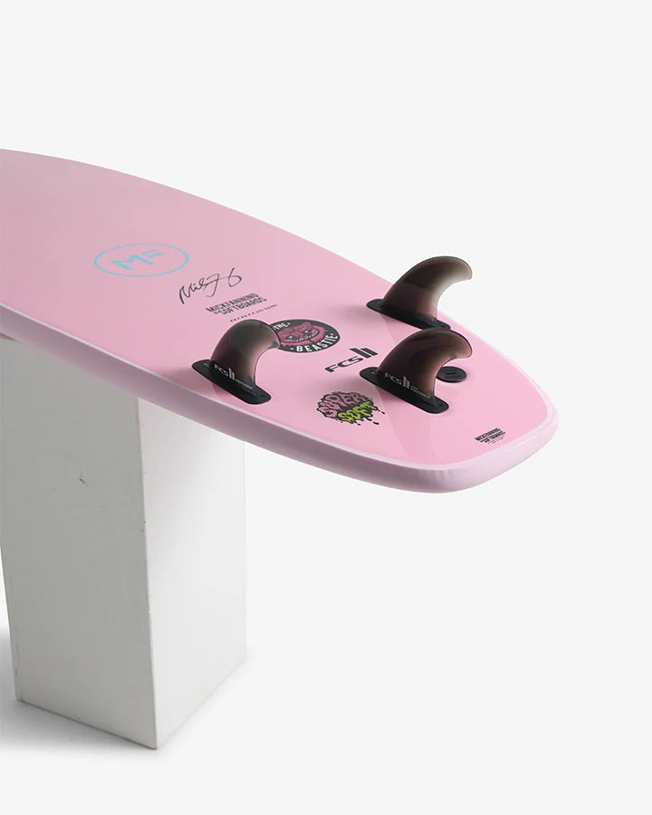 Beastie Super Soft Tri 7'6 - Baby Pink - FCS II 