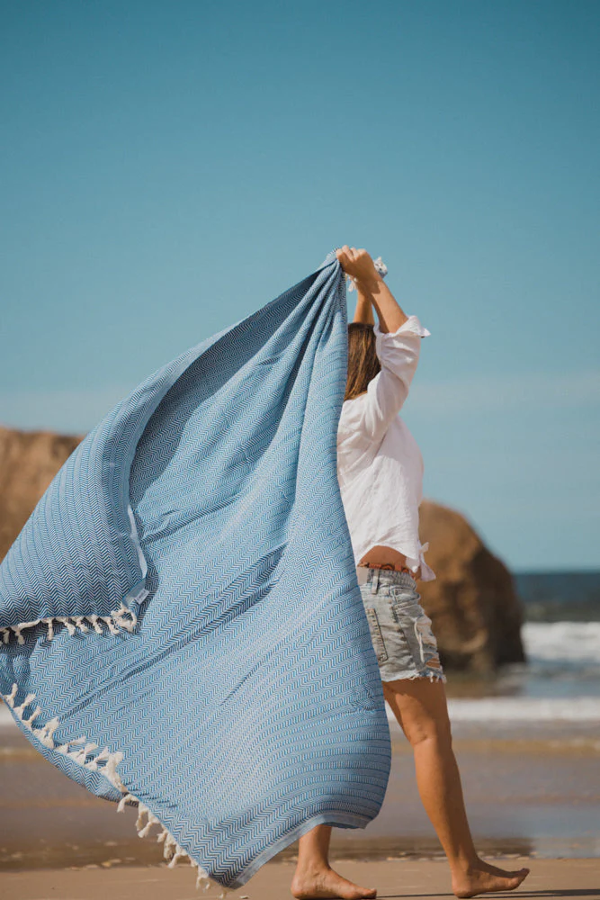 Bronte Oversized Family Beach/Picnic Blanket - Royal Blue