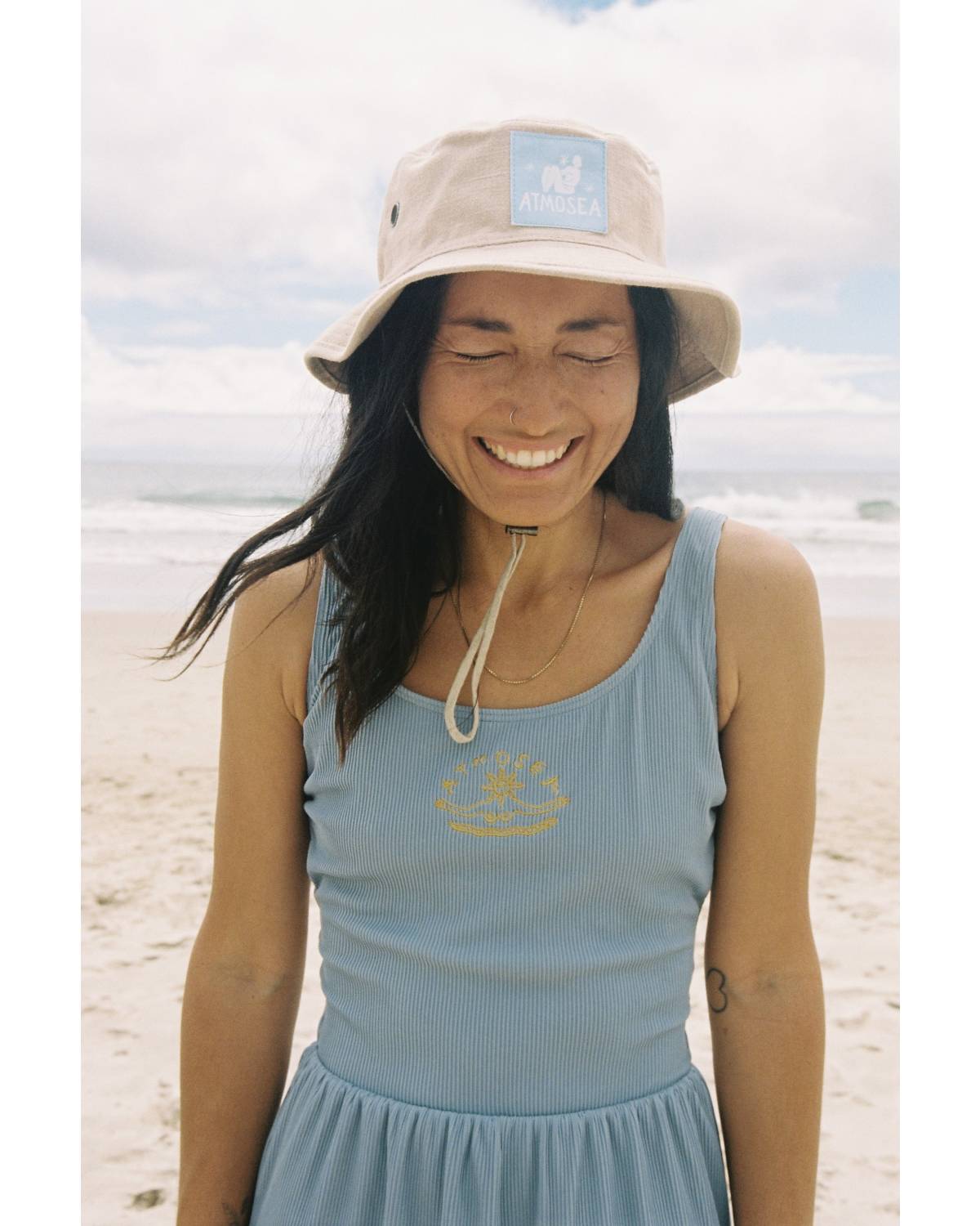 Hemp Bucket Surf Hat - on model
