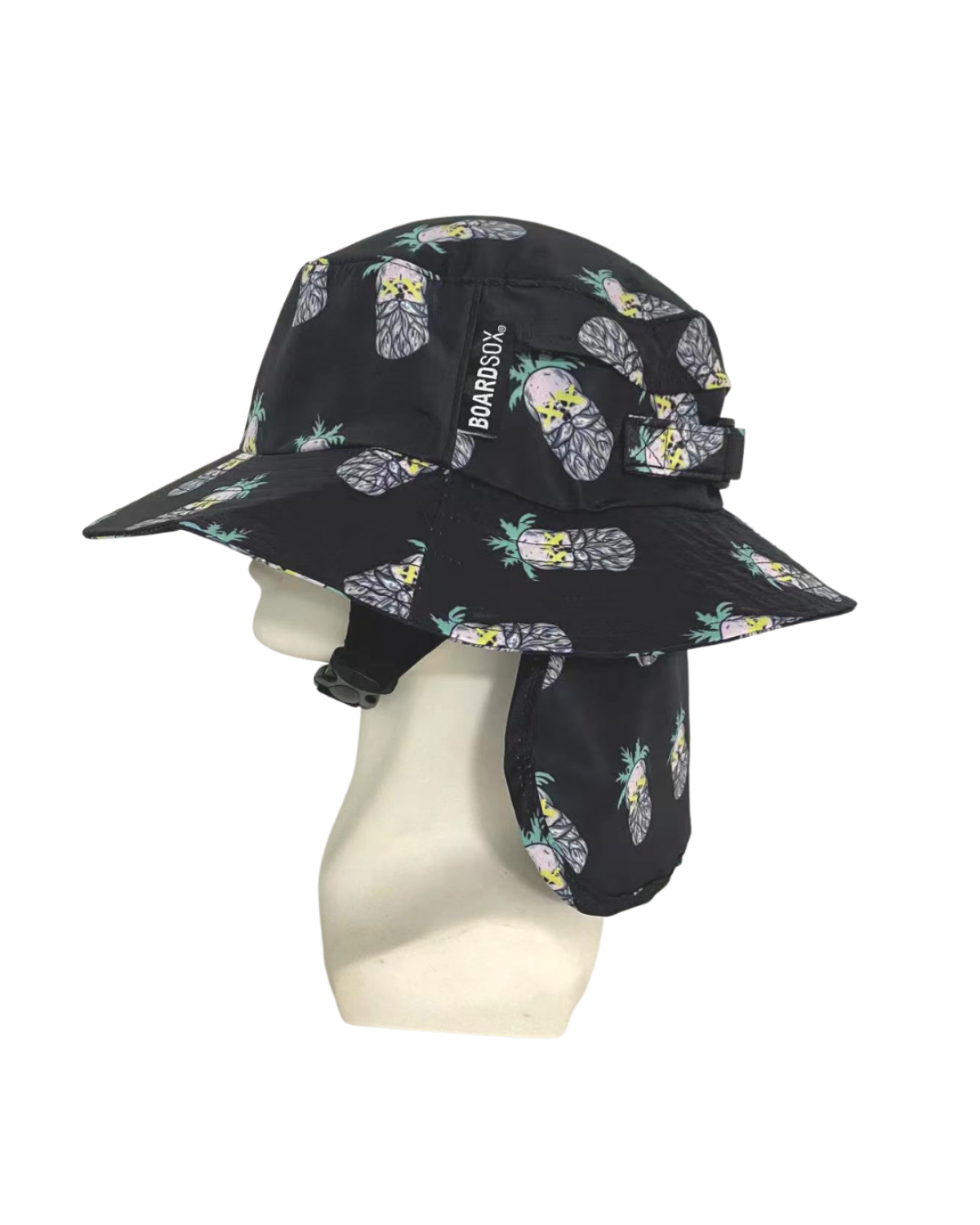  Boardsox Pineapple Head Surf Hat back on mannequin 