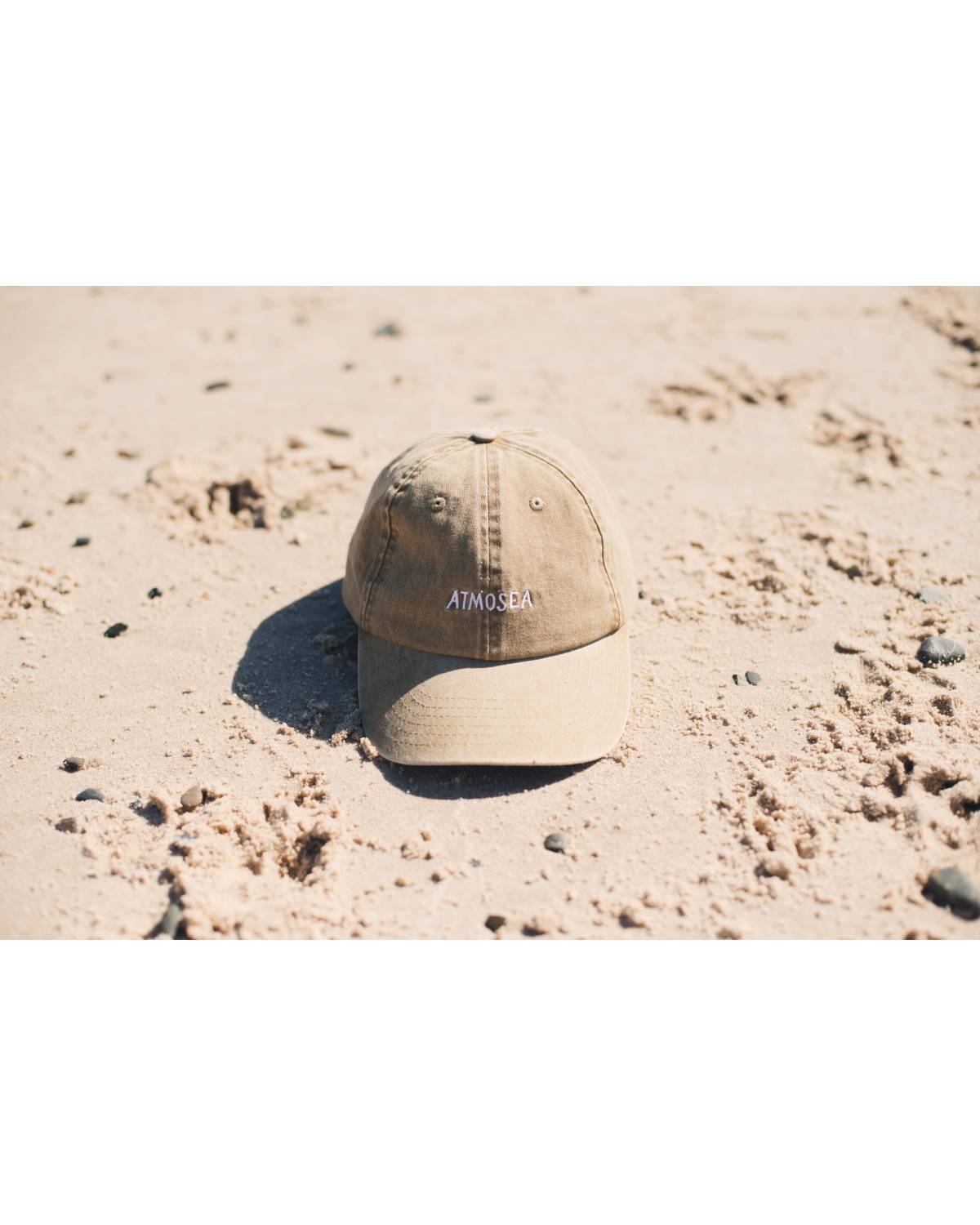 Atmosea Dad Cap - Vintage Khaki on beach