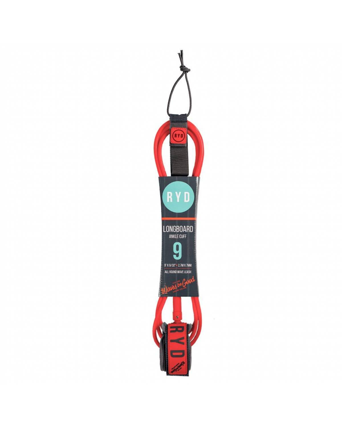 9ft Longboard Ankle 7mm - Coral/Grey