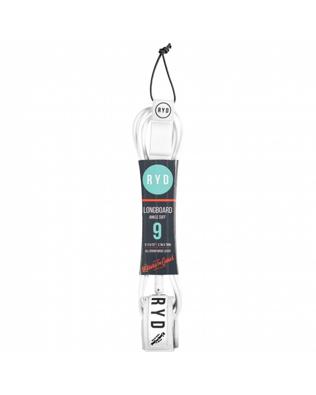 9ft Longboard Ankle 7mm - White