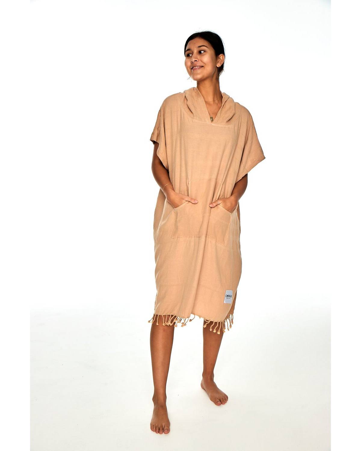 OZoola Surf Poncho - Sand on model front