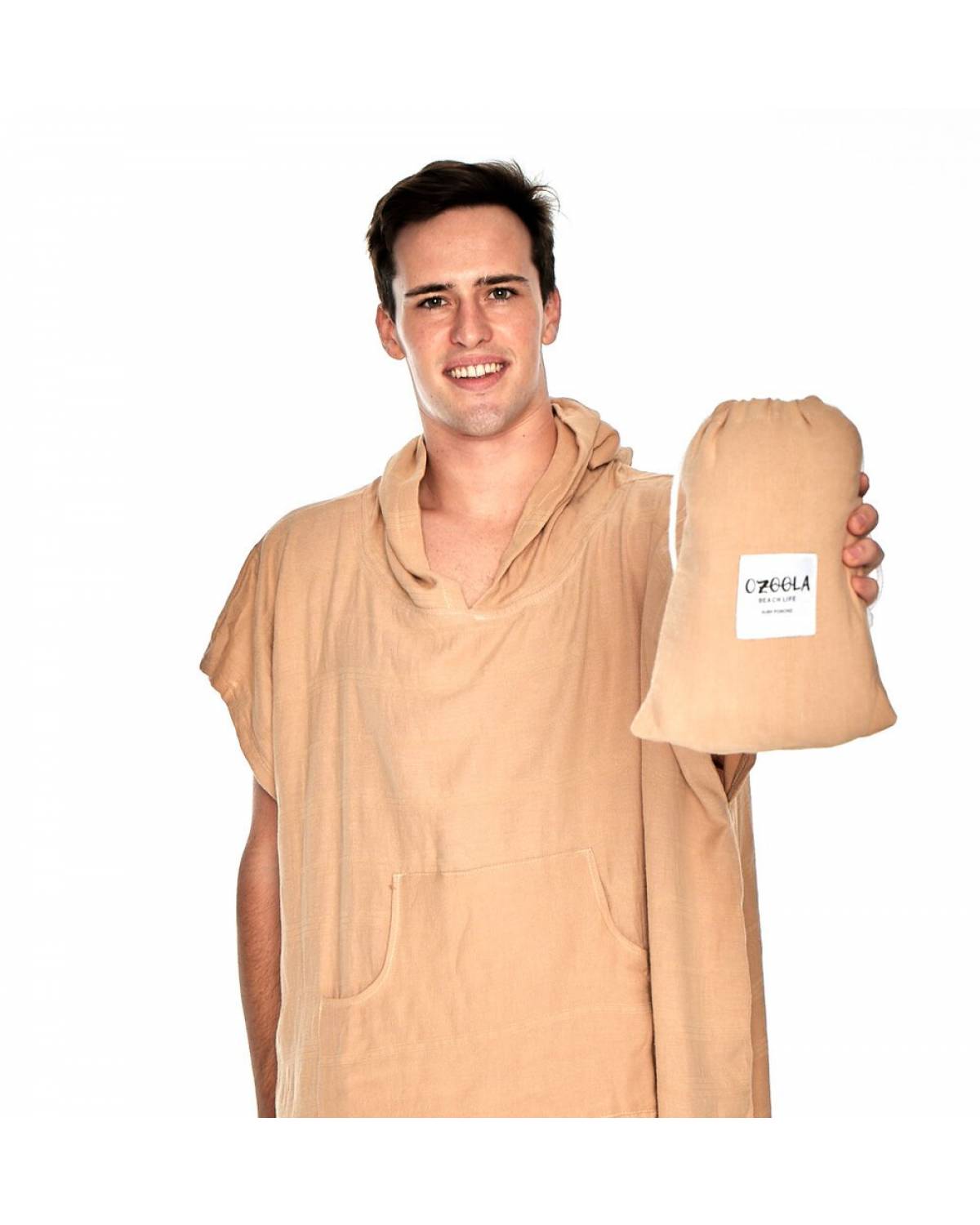 OZoola Surf Poncho - Sand on model