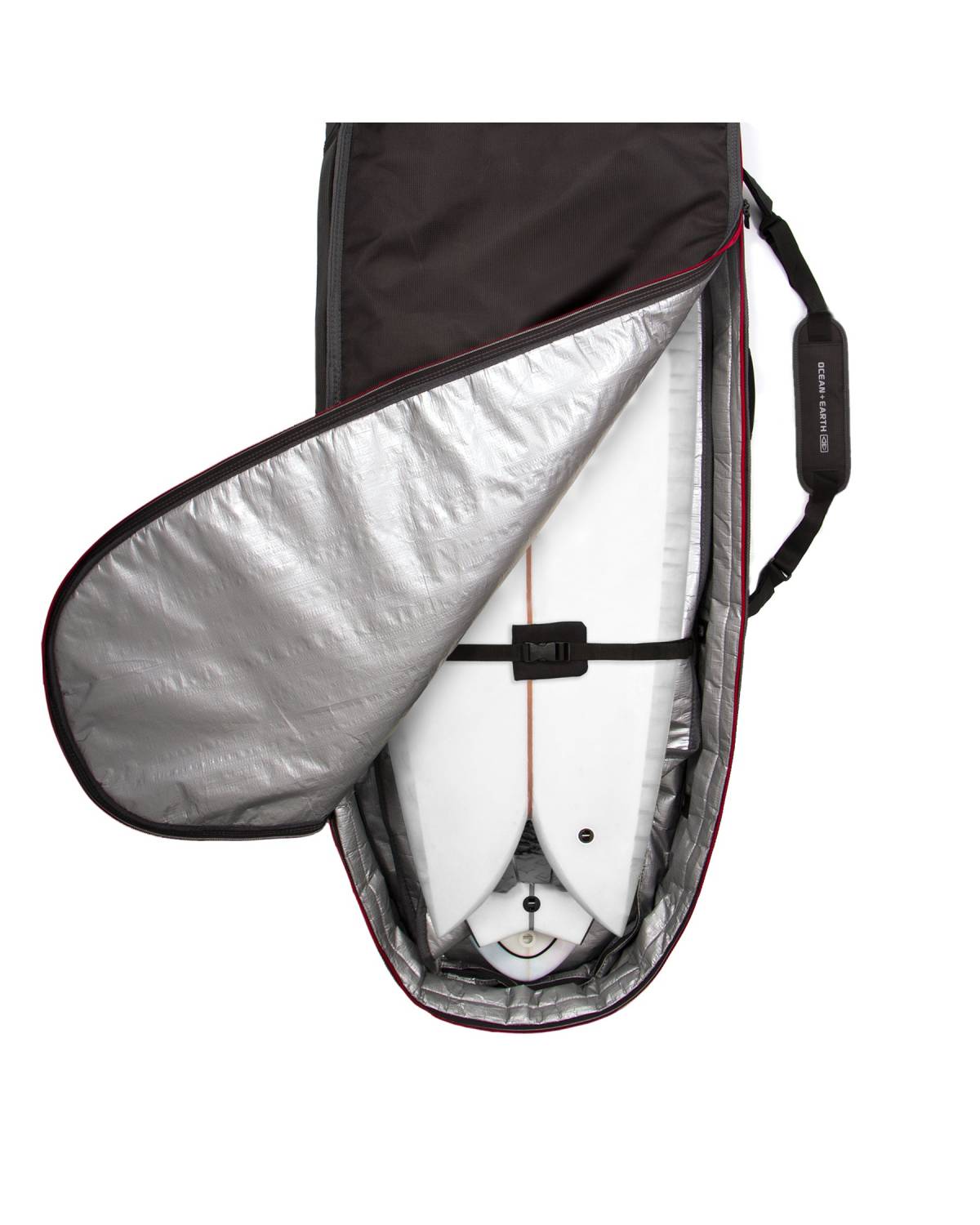 Triple Compact Fish Cover - Black/Red / 7'2"