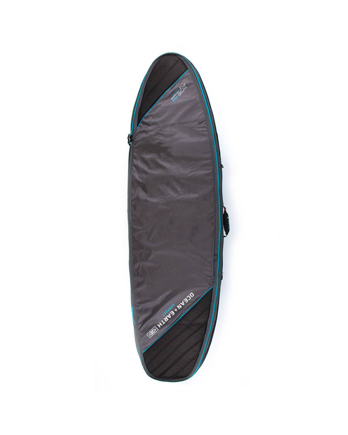 Double Compact Shortboard Cover - Black/Blue / 6'0"