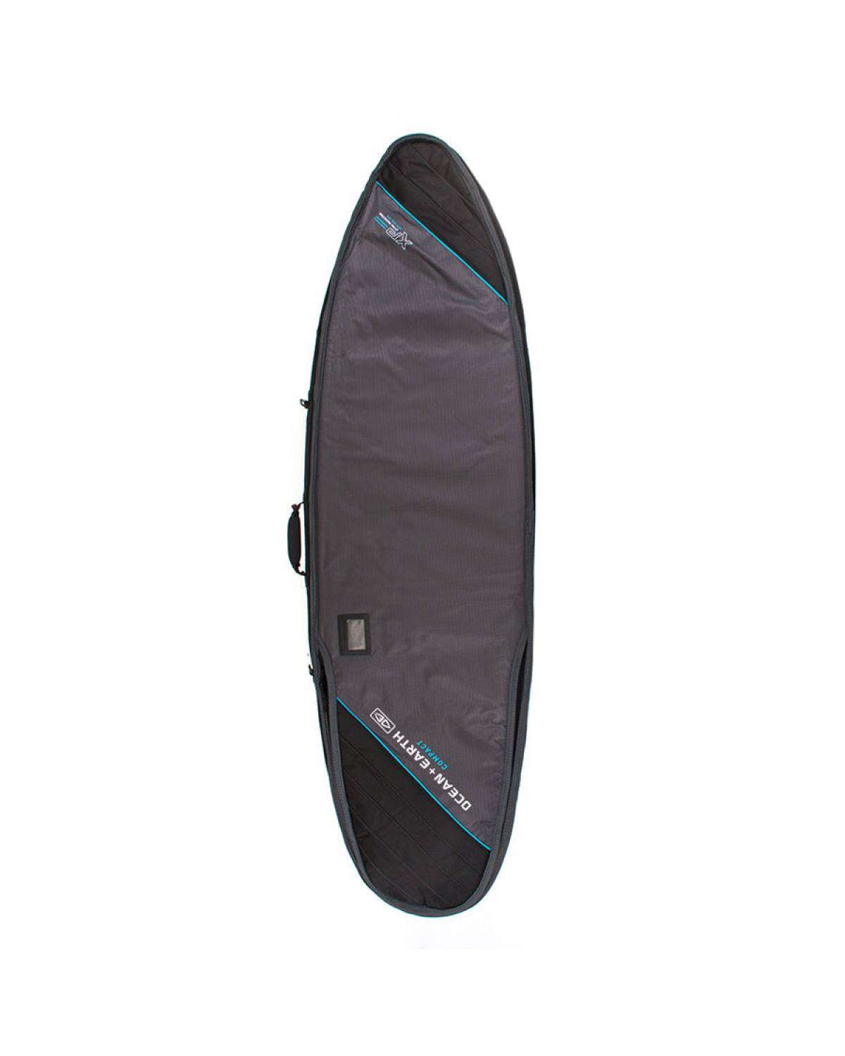 Double Compact Shortboard Cover - Black/Blue / 6'4"