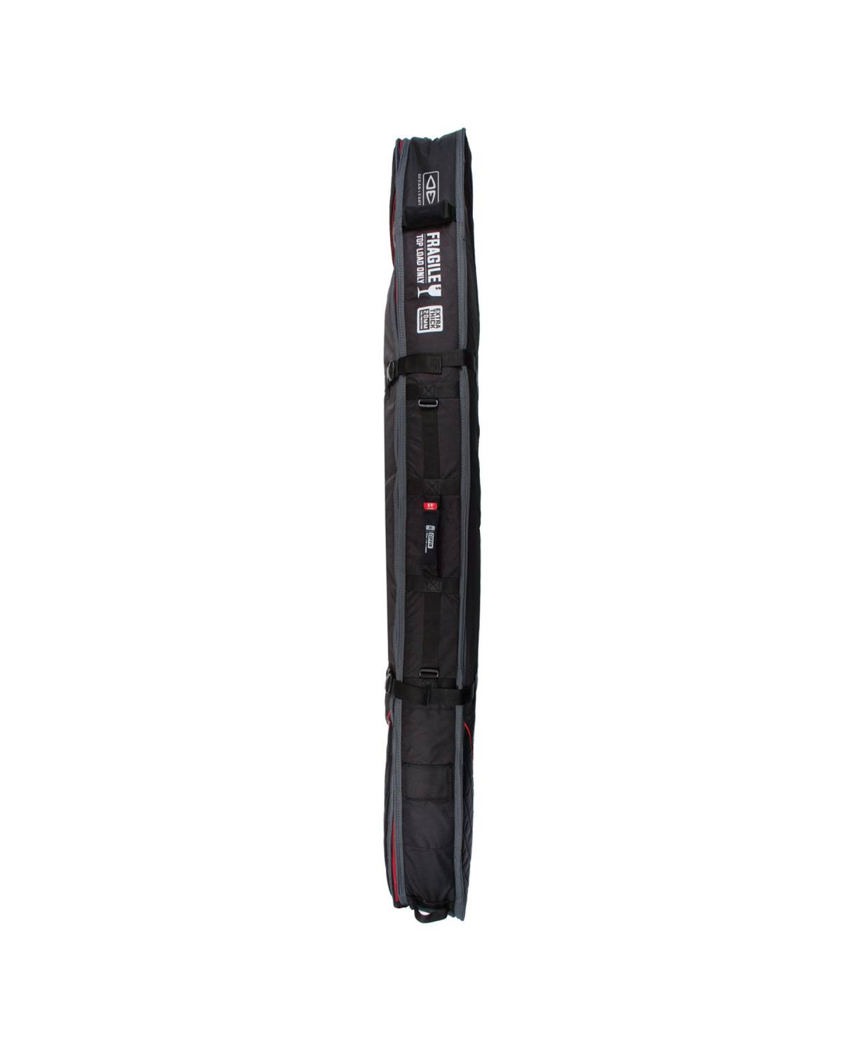 Double Coffin Shortboard Cover - Black/Red / 6'6"