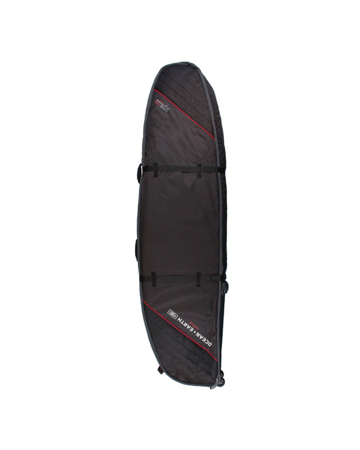 Triple Wheel Shortboard Cover - Black/Red / 6'0"