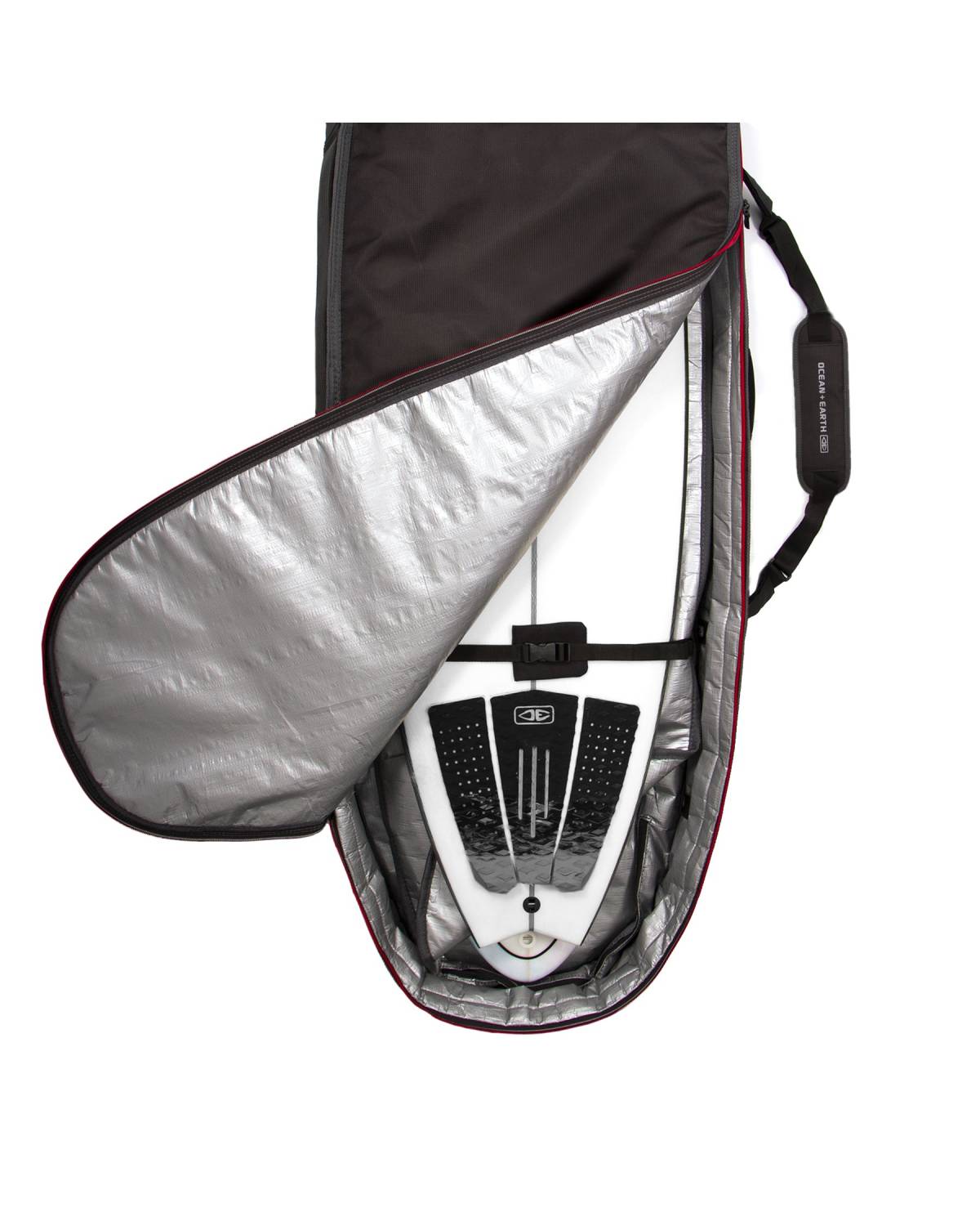 Triple Compact Shortboard Cover - Black/Red / 6'4"
