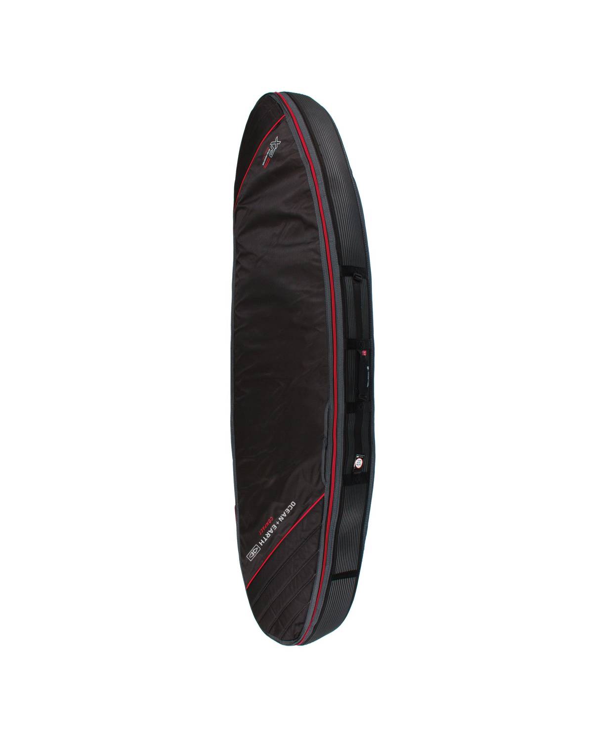Triple Compact Shortboard Cover - Black/Red / 7'2"