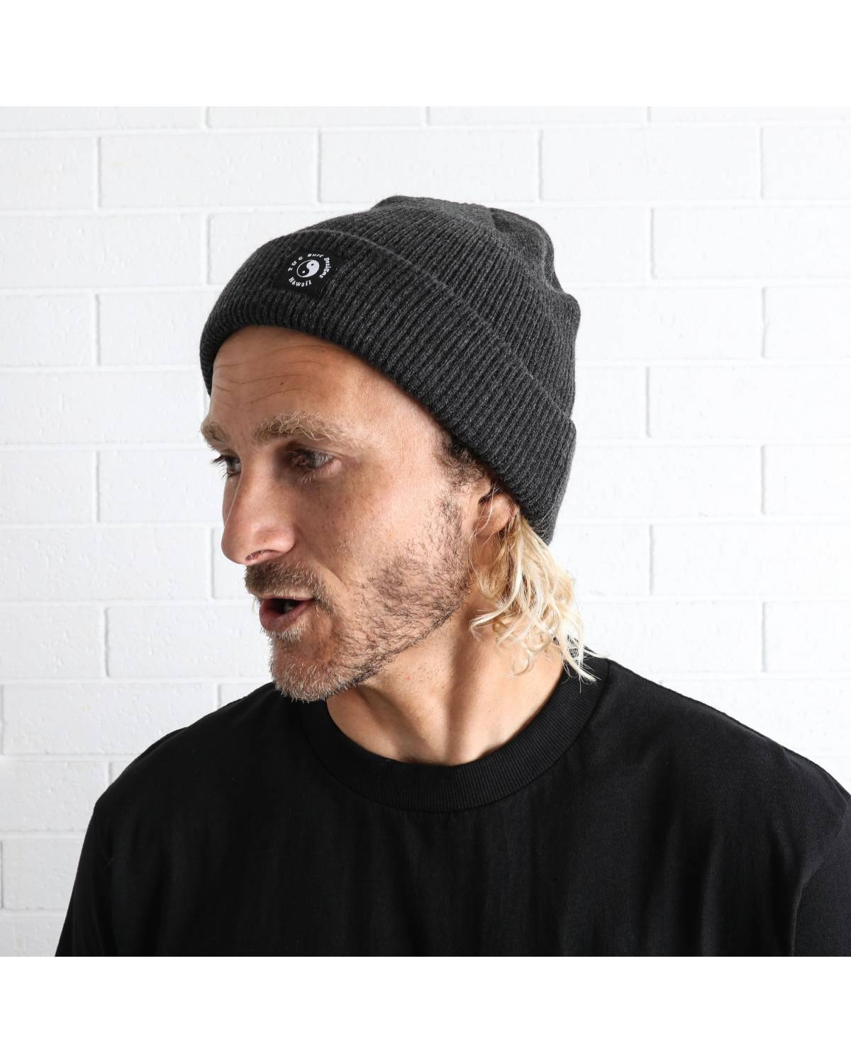 T&C Surf Surf Designs Beanie - Gun Metal on model