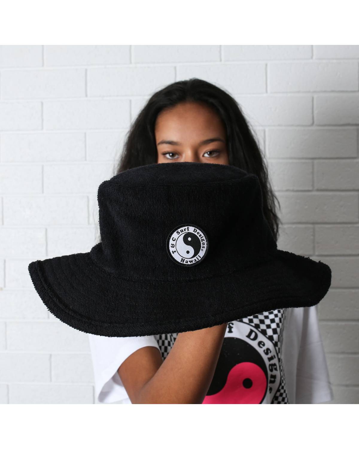 T&C Terry Beach Hat - Black (S/M)