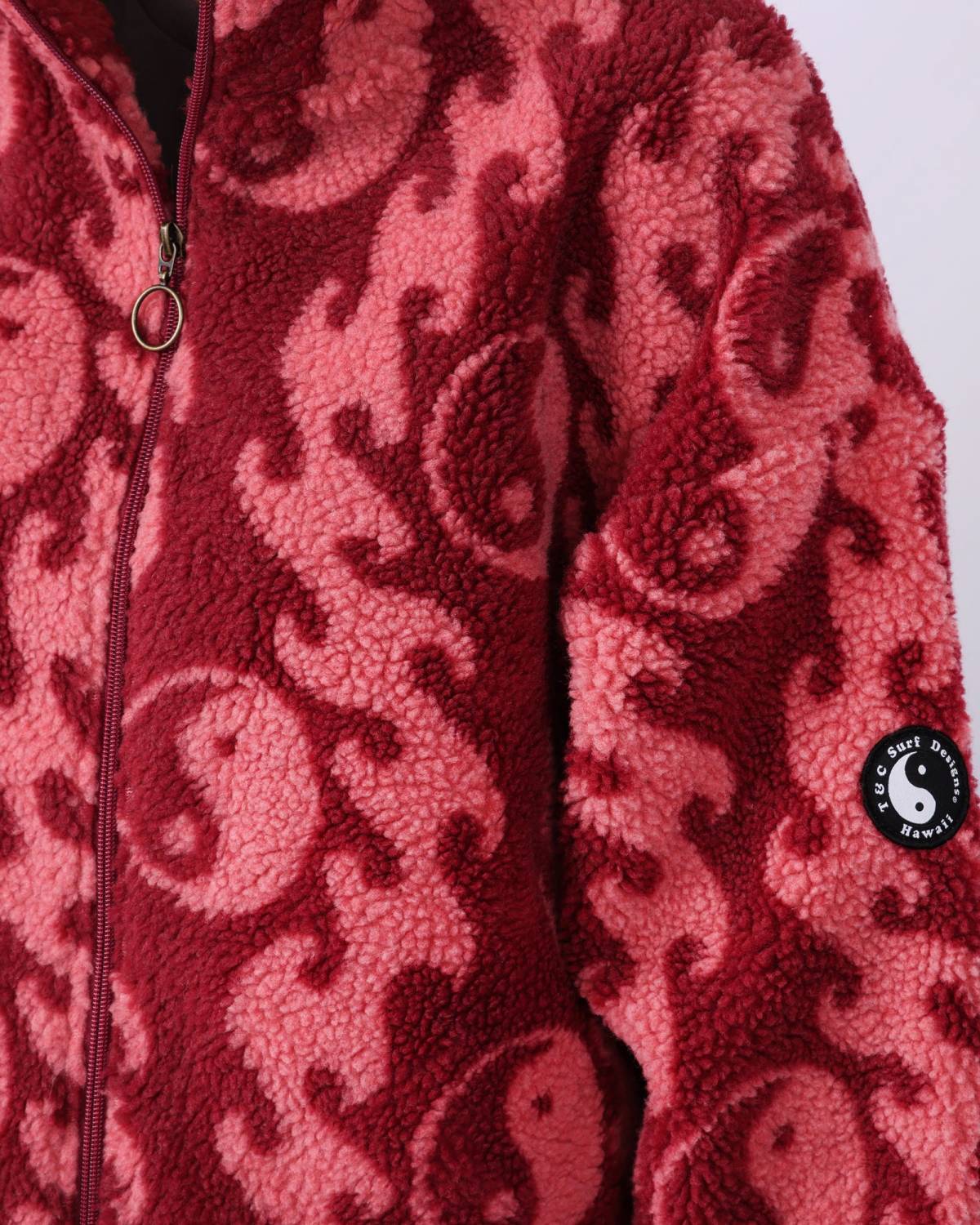 Wave Sherpa Fleece - Ruby