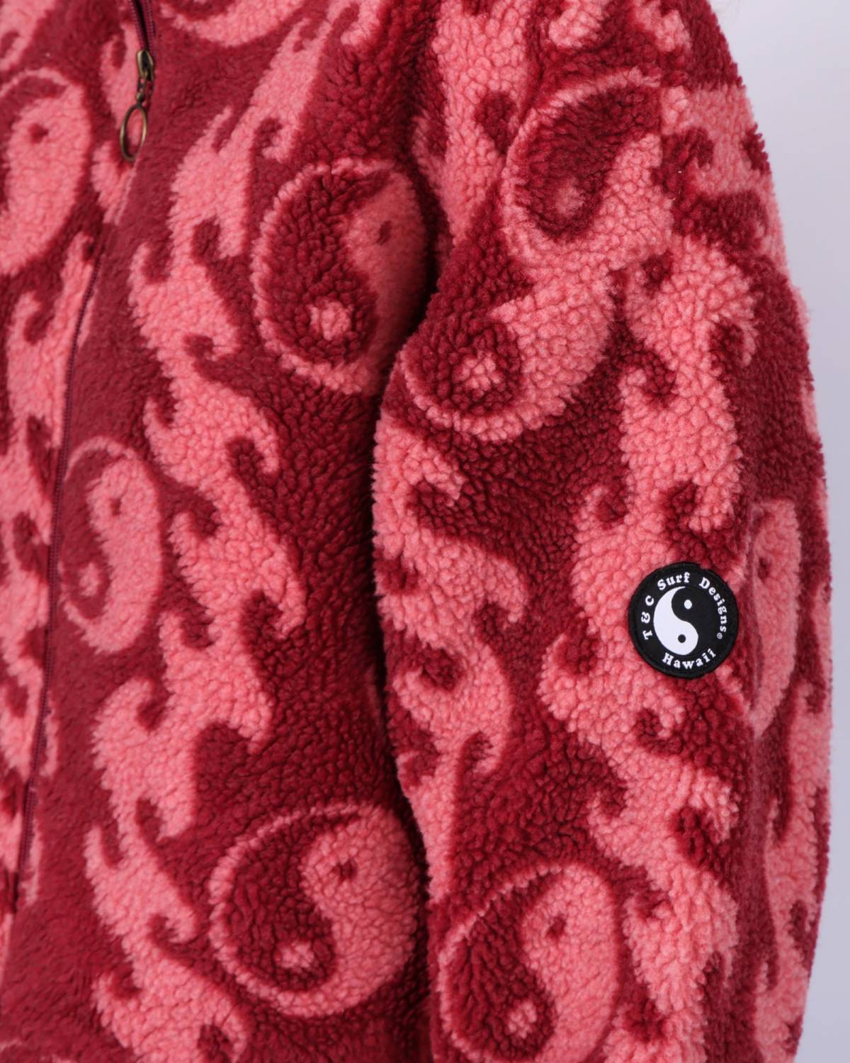 Wave Sherpa Fleece - Ruby