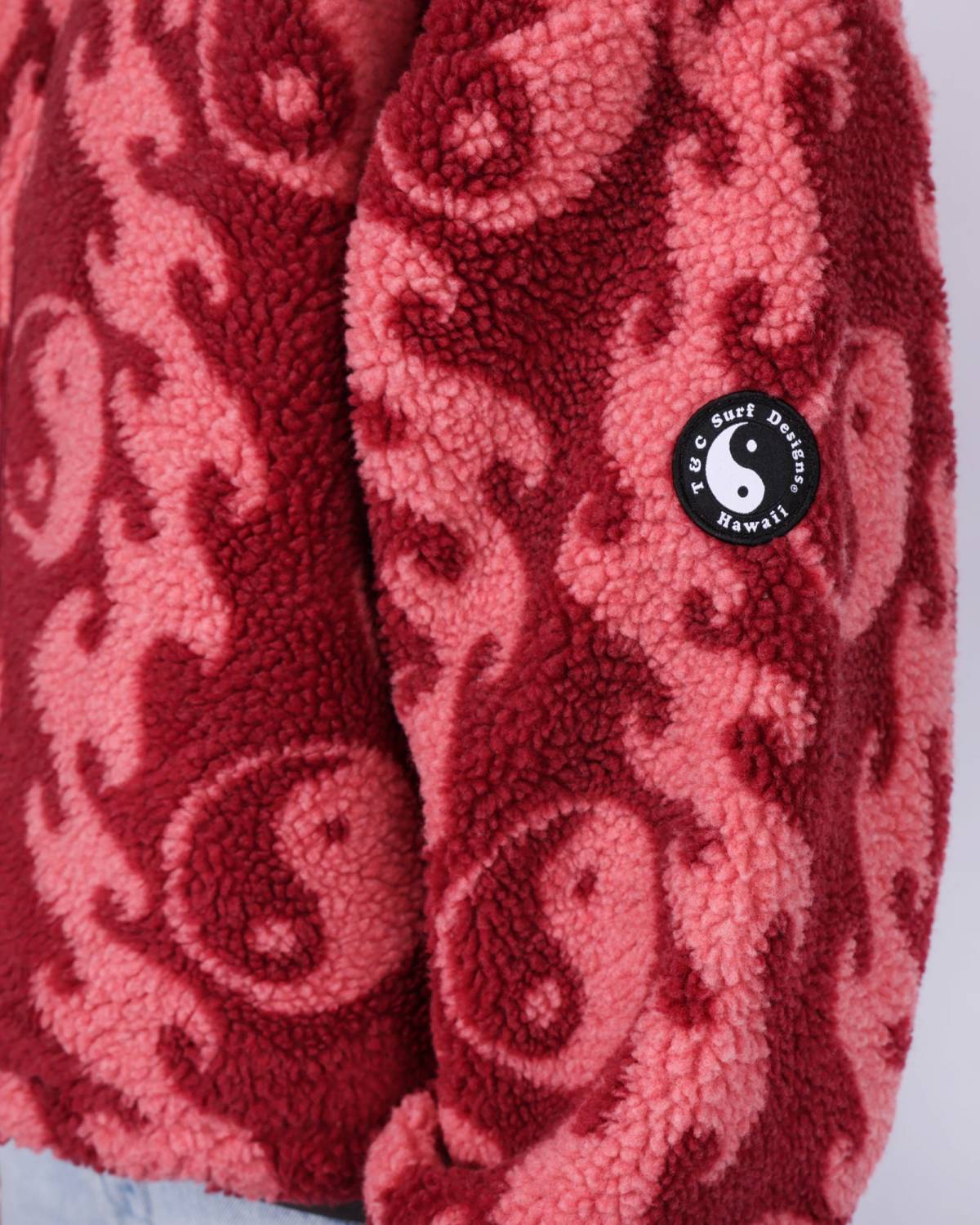 Wave Sherpa Fleece - Ruby